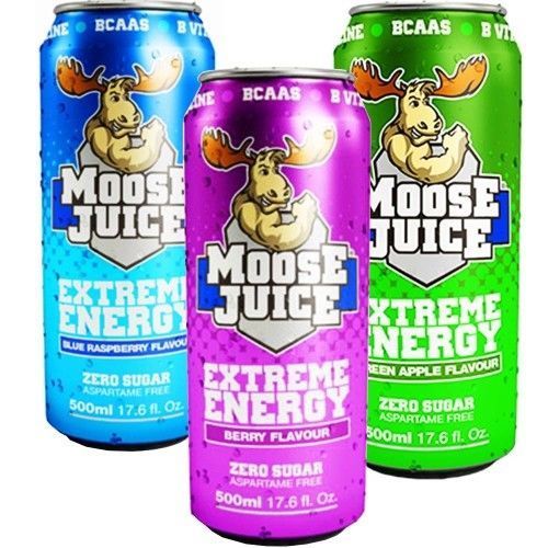 Muscle Moose Moose Juice Extreme Energy 1|3|6|12x500ml BCAA Pre Workout ...