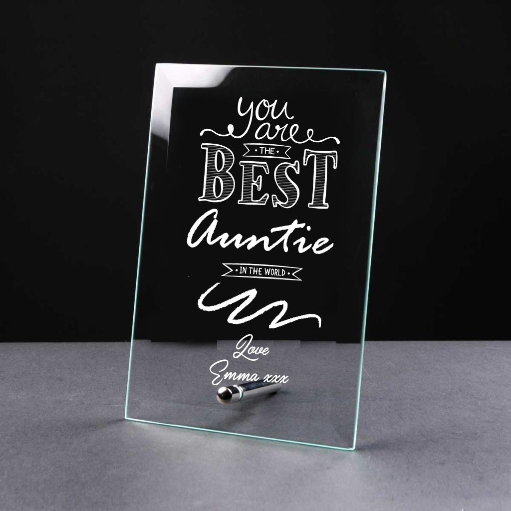 gift Indsigt Monica Personalised Engraved Glass Plaques With Sentiments Gift | eBay