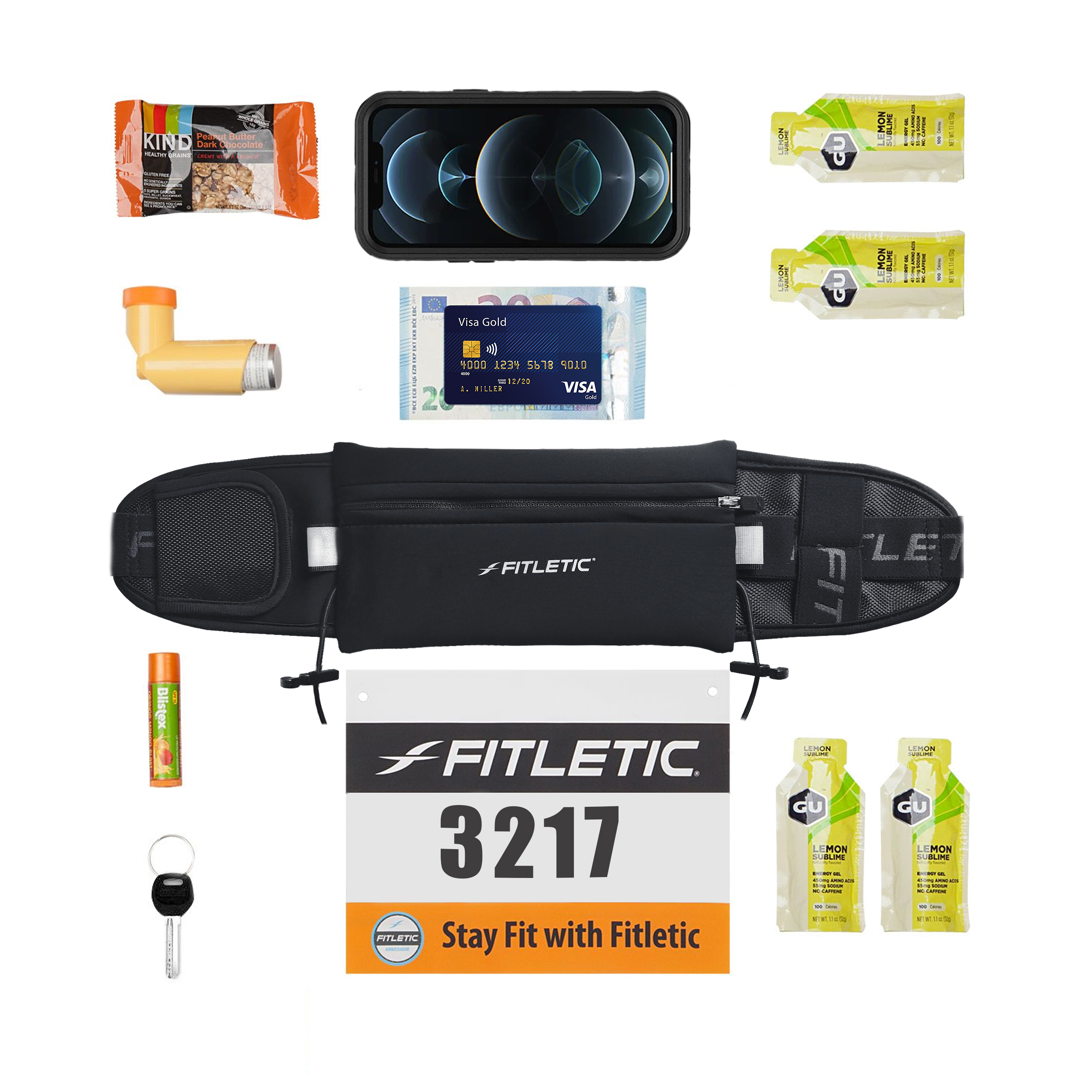 Fitletic - Ultimate II Running Belt With Gel Loops (One Size)