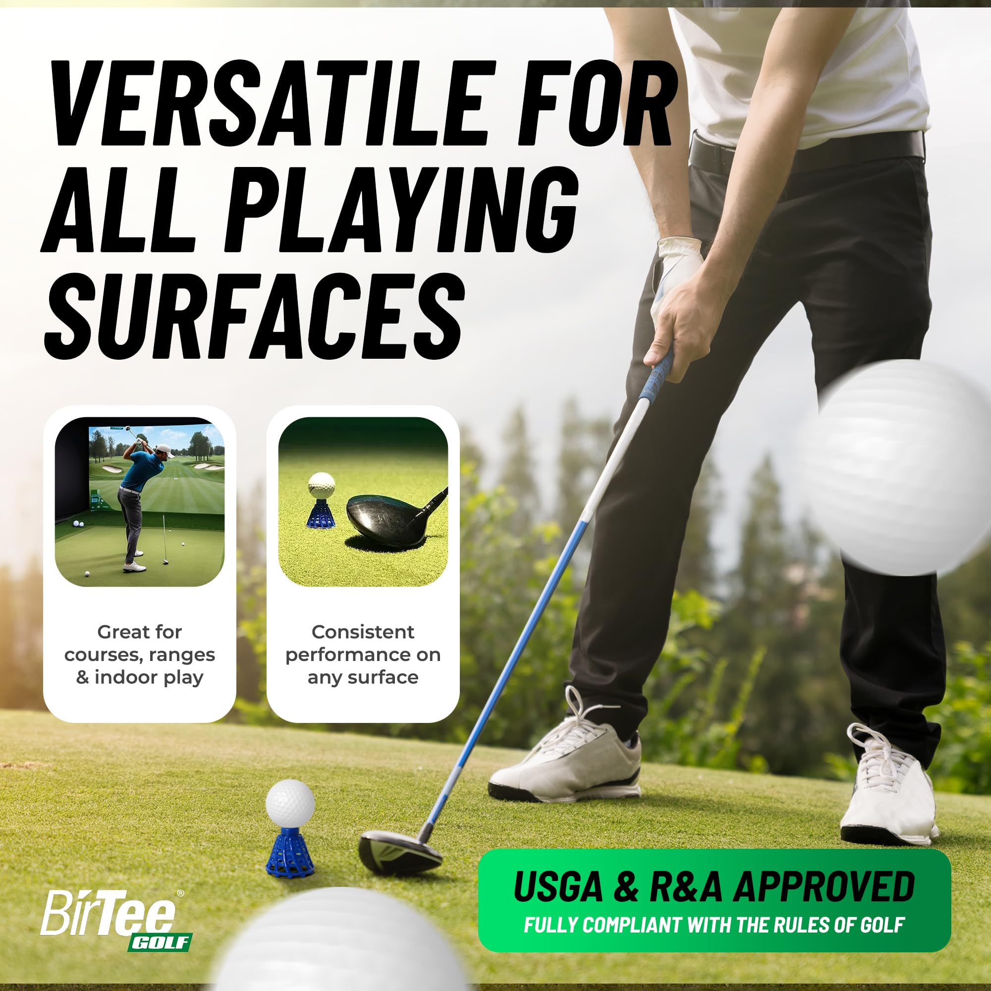BirTee PRO Speed PLUS Golf Tees - 8 Pack. Indoor/Simulator/Winter Durable Tees BirTee PRO Speed PLUS Golf Tees - 8 Pack. Indoor/Simulator/Winter Durable Tees