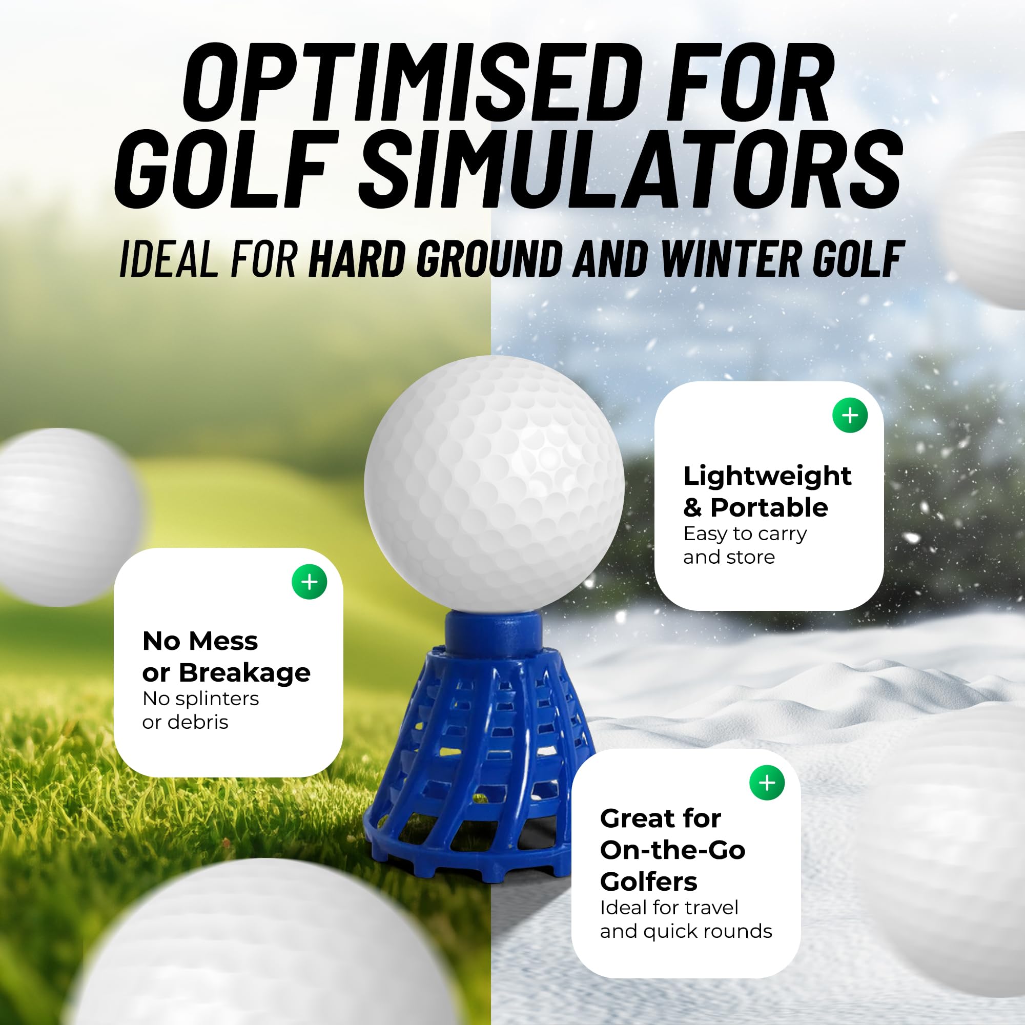 BirTee PRO Speed PLUS Golf Tees - 8 Pack. Indoor/Simulator/Winter Durable Tees BirTee PRO Speed PLUS Golf Tees - 8 Pack. Indoor/Simulator/Winter Durable Tees