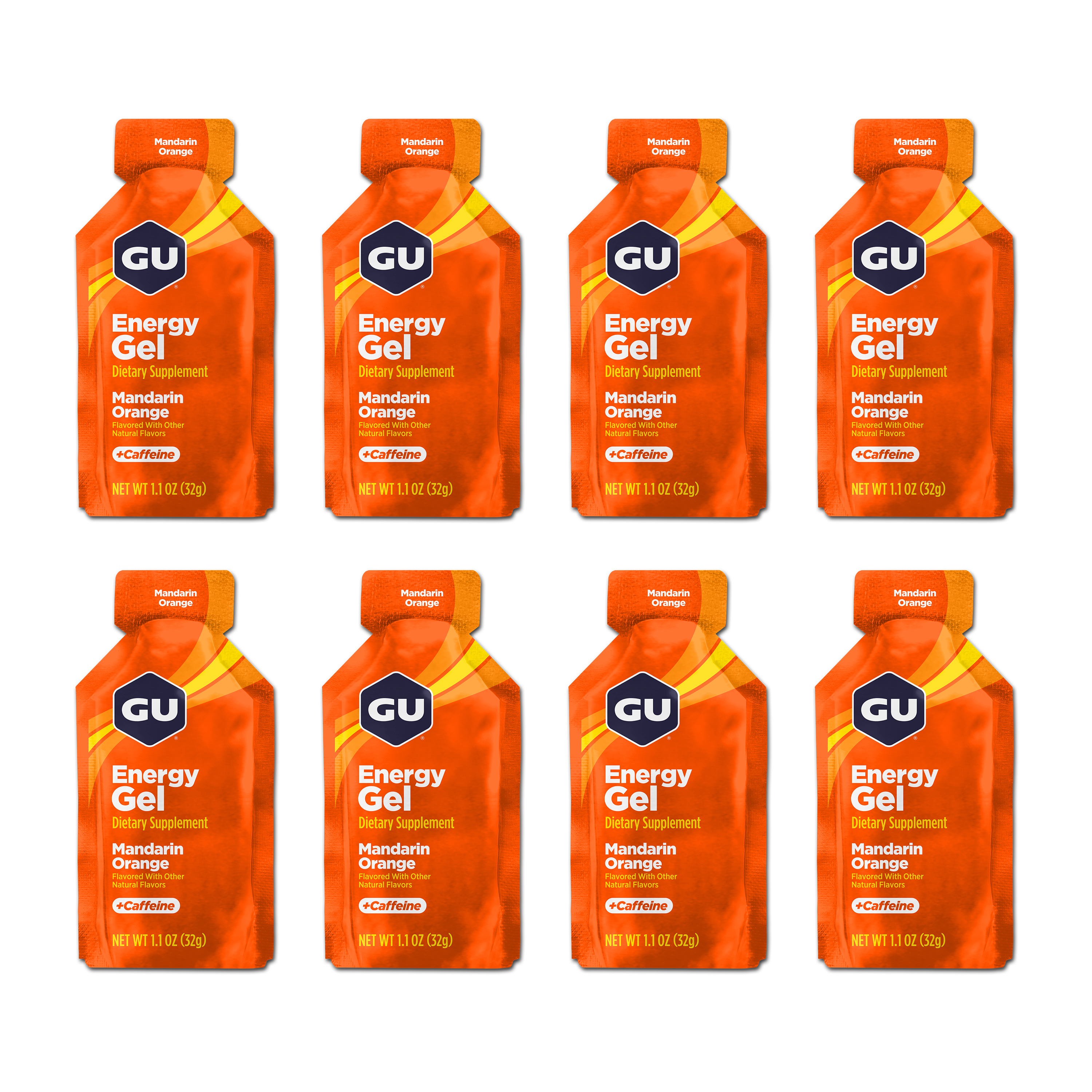 GU Energy Running Gels - 8 Gel Taster Pack - Sports Energy Gels(Mandarin Orange)