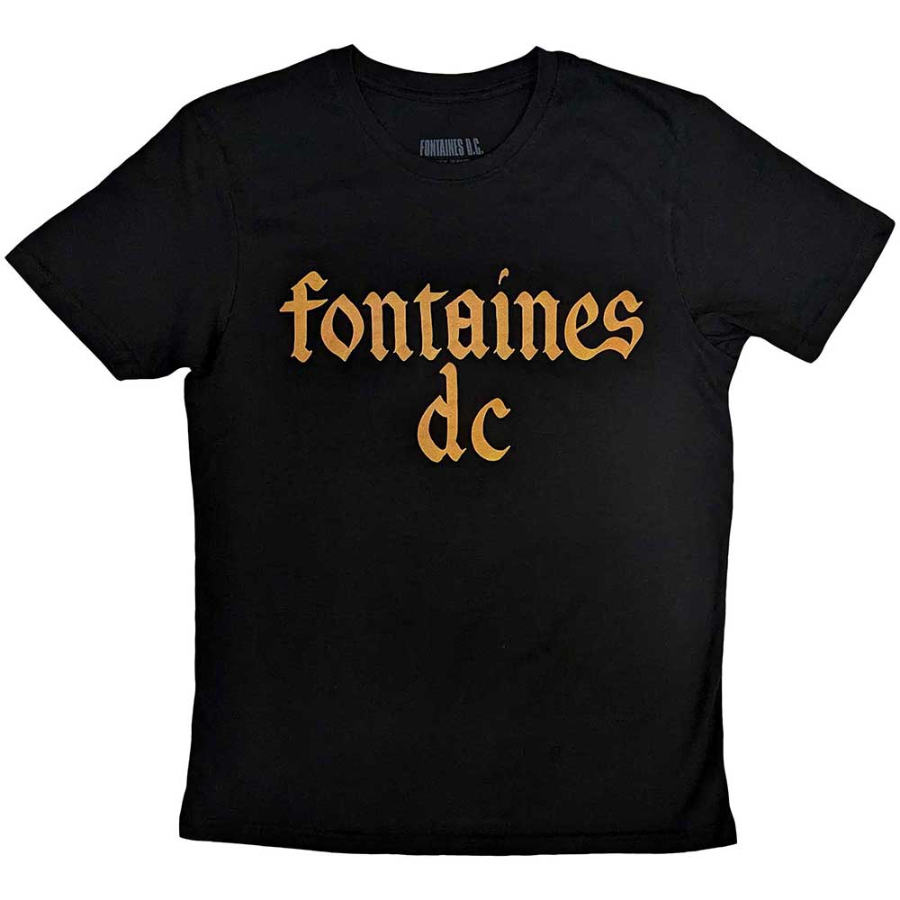 fontaines d.c. Tシャツ Fontaines D.C. Gothic Logo Black T-Shirt NEW OFFICIAL | eBay