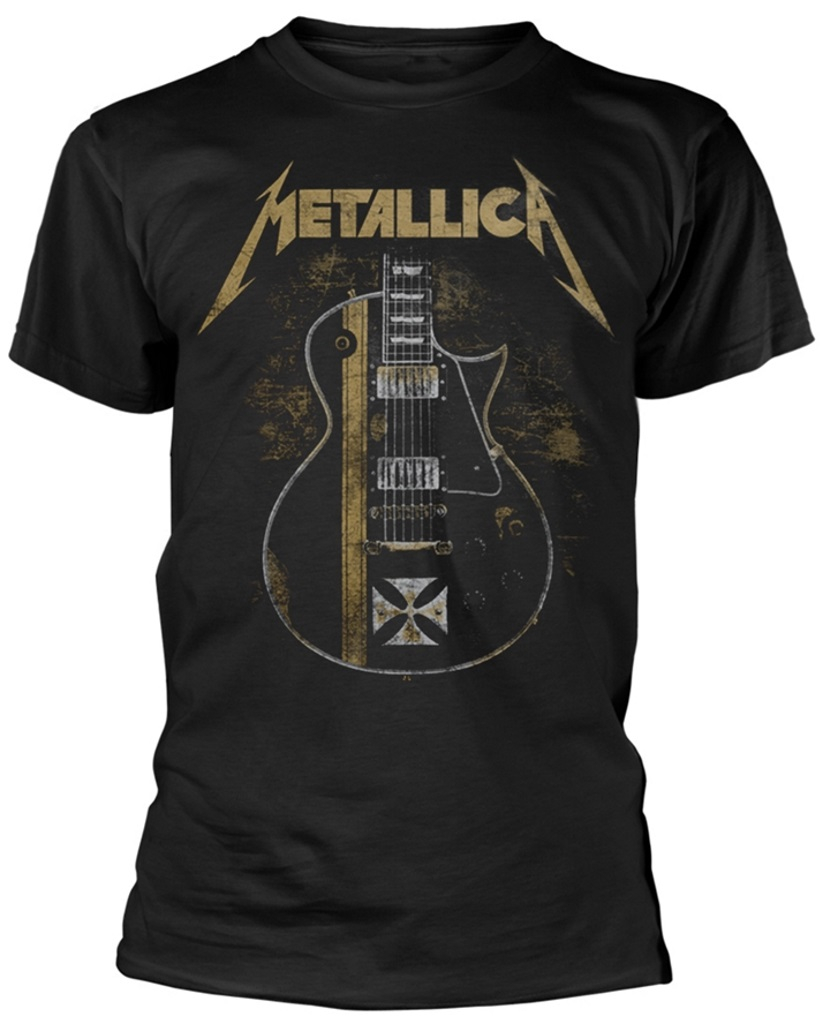 HETFIELD IRON CROSS GUITAR T SHIRT METAL OFFICIAL LICENSED METALLICA