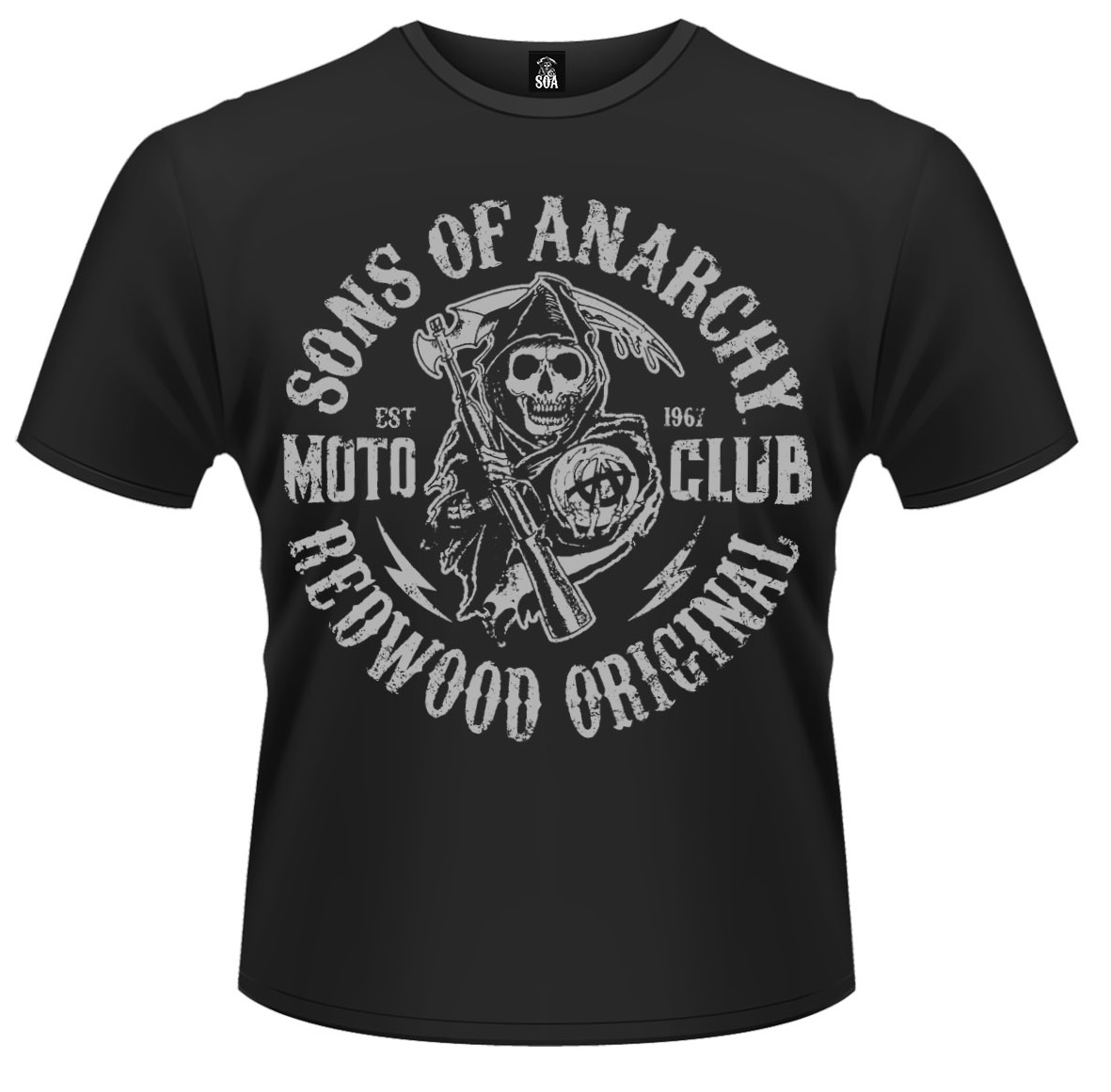 Black Officially Licensed Merchandise SOA Backpatch Long Sleeve T-Shirt