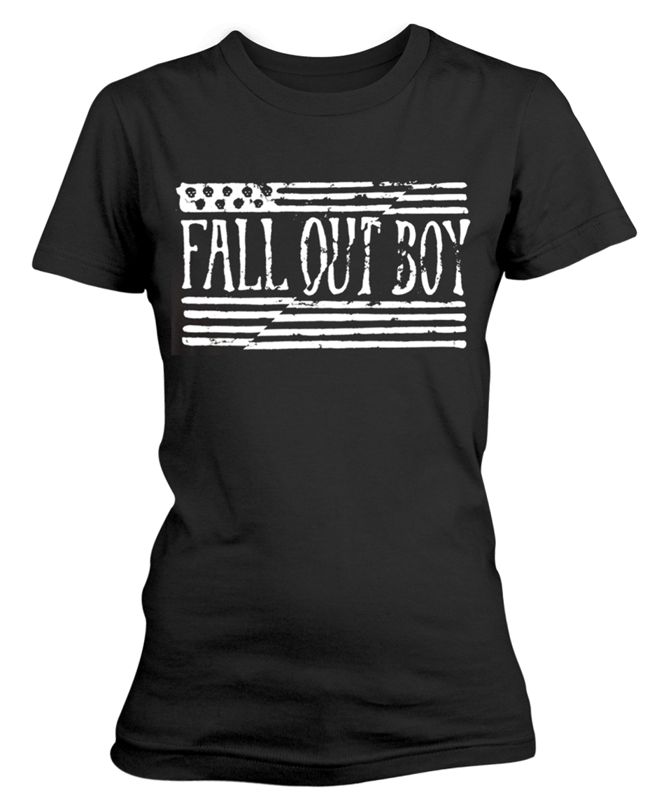 Fall Out Boy /'US Flag/' Womens Fitted T-Shirt NEW /& OFFICIAL!