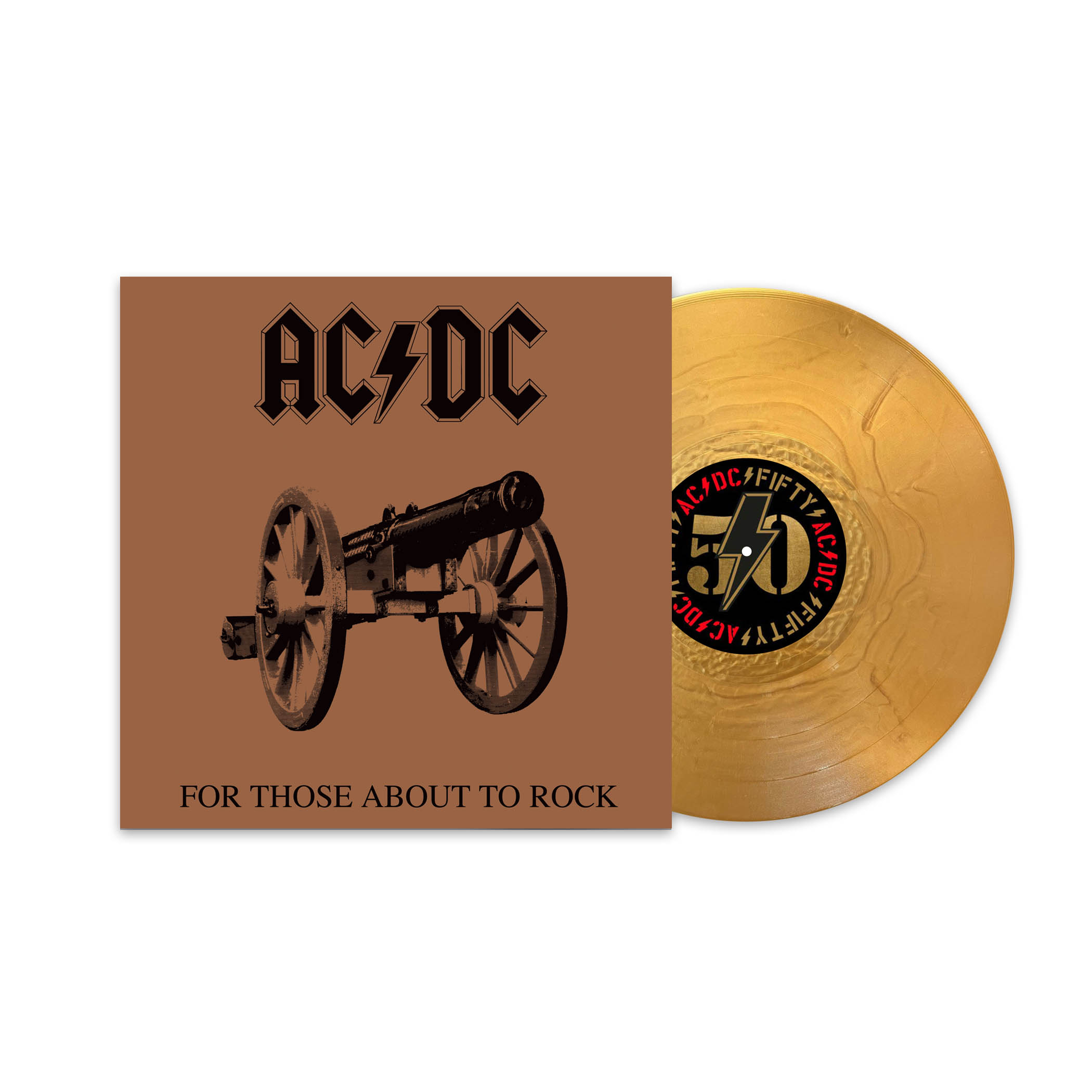 AC/DC 'For Those About To Rock' (50th Anniversary) LP Gold Vinyl NEW SEALED
