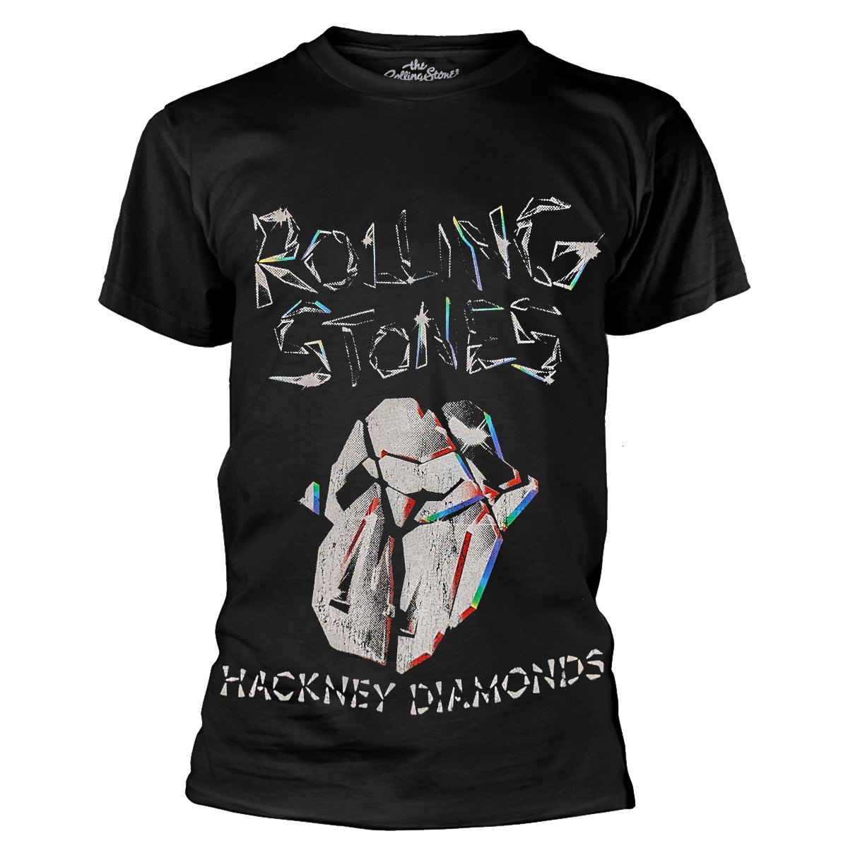 The Rolling Stones Hackney Diamonds Faded Logo Black T-Shirt NEW OFFICIAL