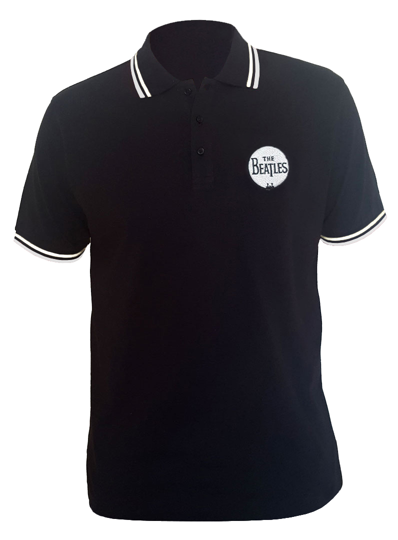 The Beatles 'Drum Logo' (Black) Polo Shirt - NEW & OFFICIAL! | eBay