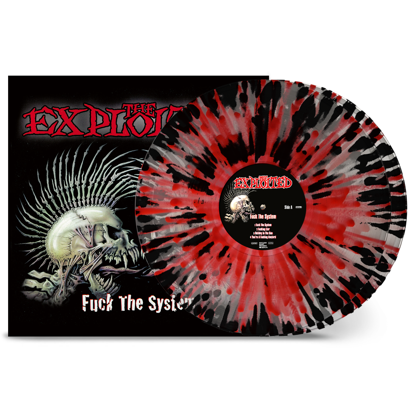 The Exploited 'Fuck The System' 2LP Clear Red Black Splatter Vinyl