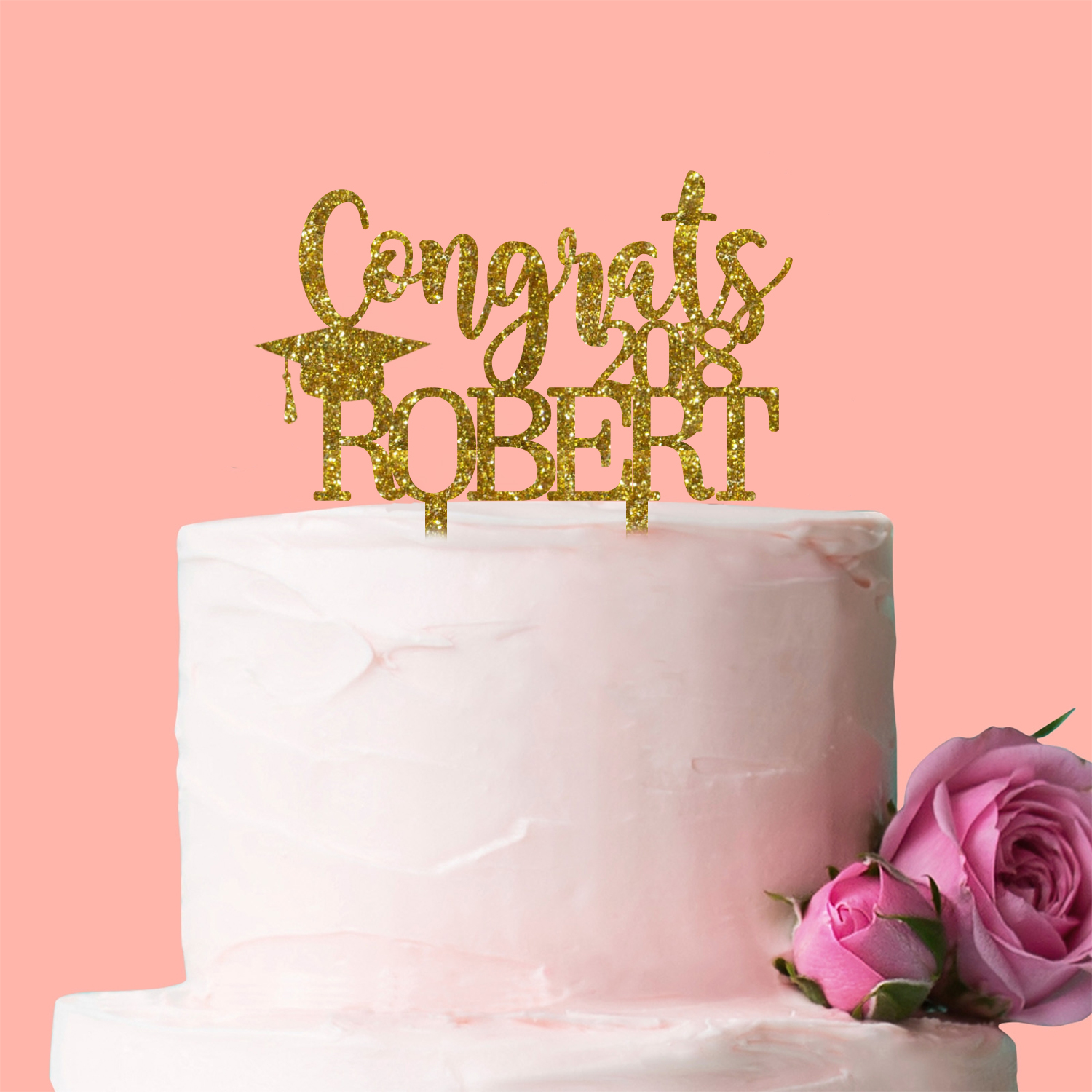 Personalised Cake Topper: Congratulations [Name] Decoration Graduation ...