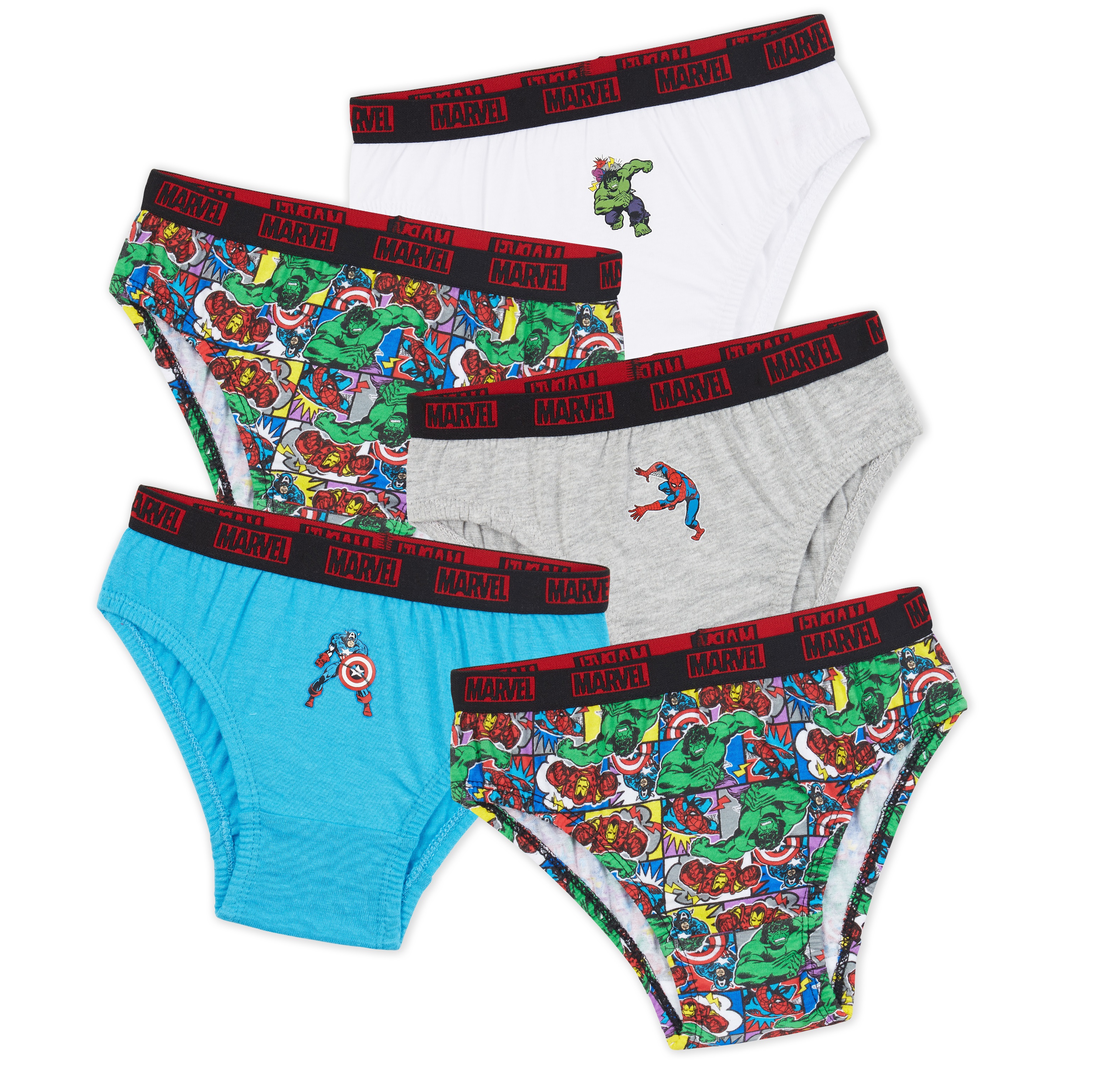 MARVEL Boys Underwear 5 Pack Cotton Briefs Superhero Boys Pants