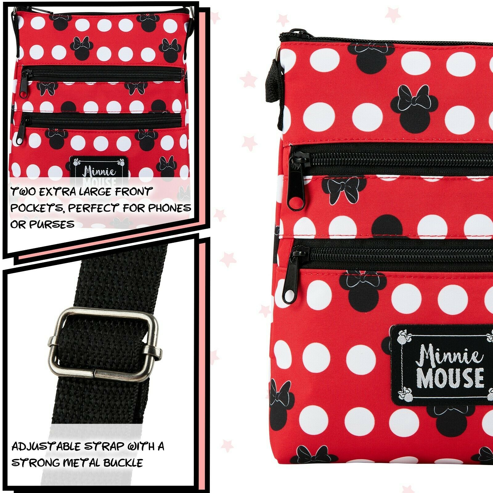 Disney Cross Body Bag for Women, Red Minnie Mouse Bag,Disney Gifts