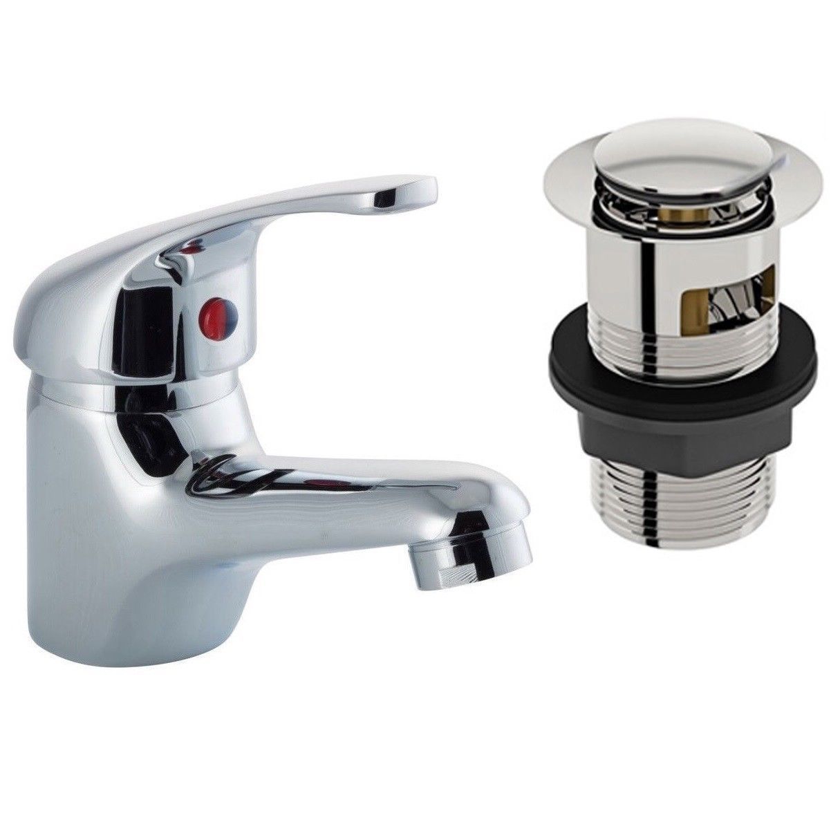 Small Compact Bathroom Cloakroom Wash Basin Sink Mixer Tap Bottle Trap Waste image 3