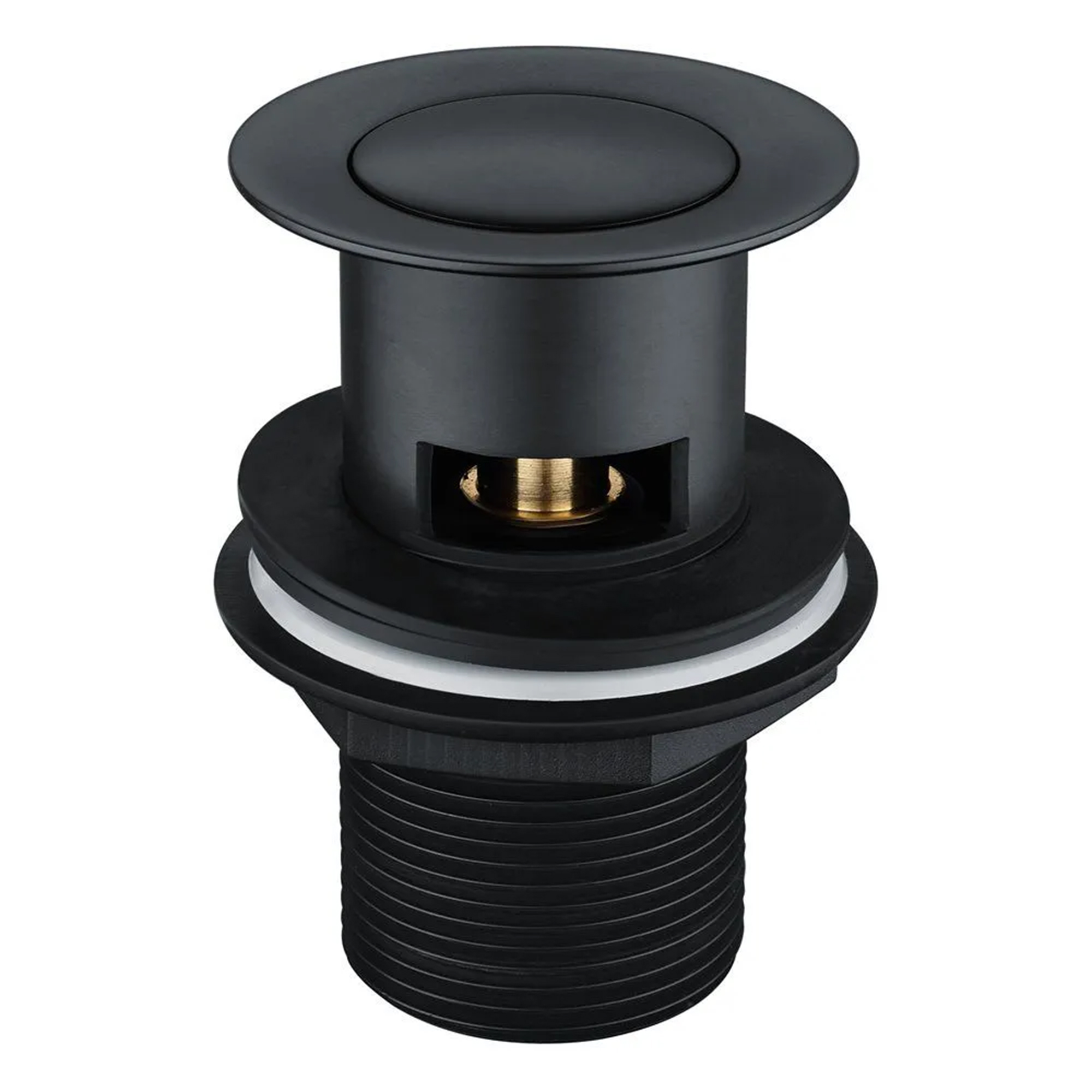 Bathroom Black Matt Sink Basin Mono Mixer Tap with Clicker Slotted Waste image 3