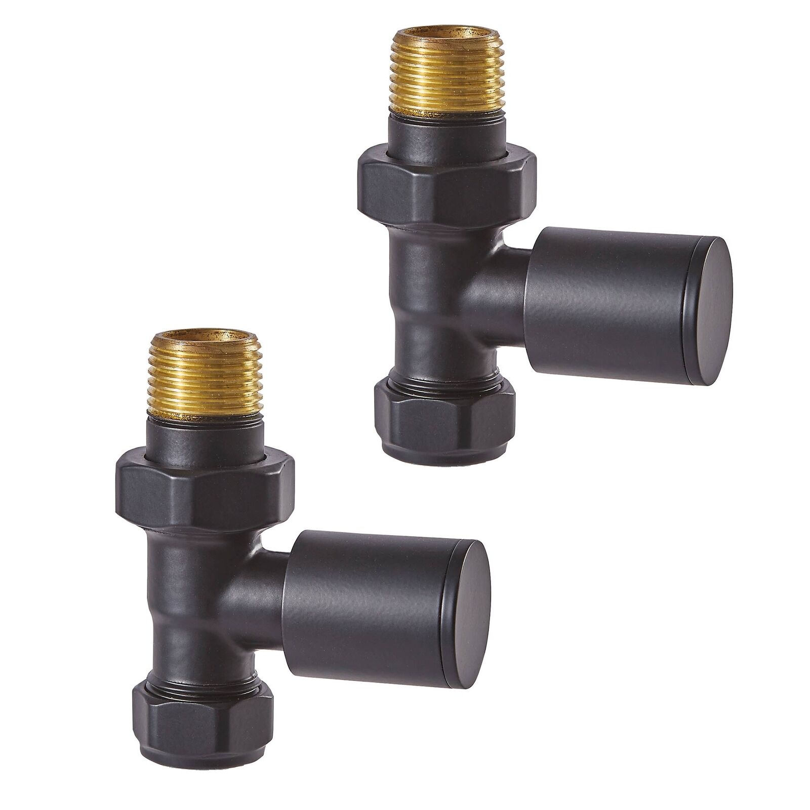 Radiator Valves Straight Rad Towel Rail Pair 15mm x 1/2
