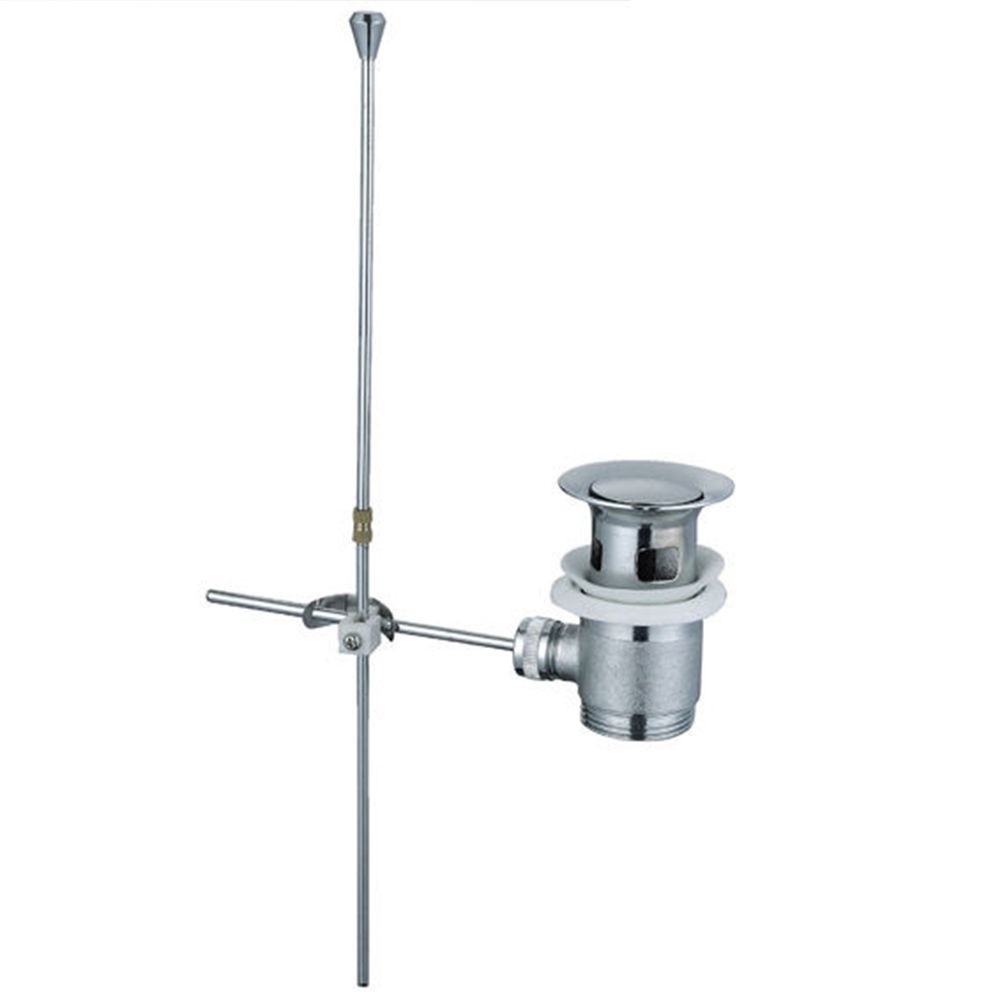 BATHROOM BASIN SINK TAP ROD OPERATED POP UP WASTE Chrome image 1
