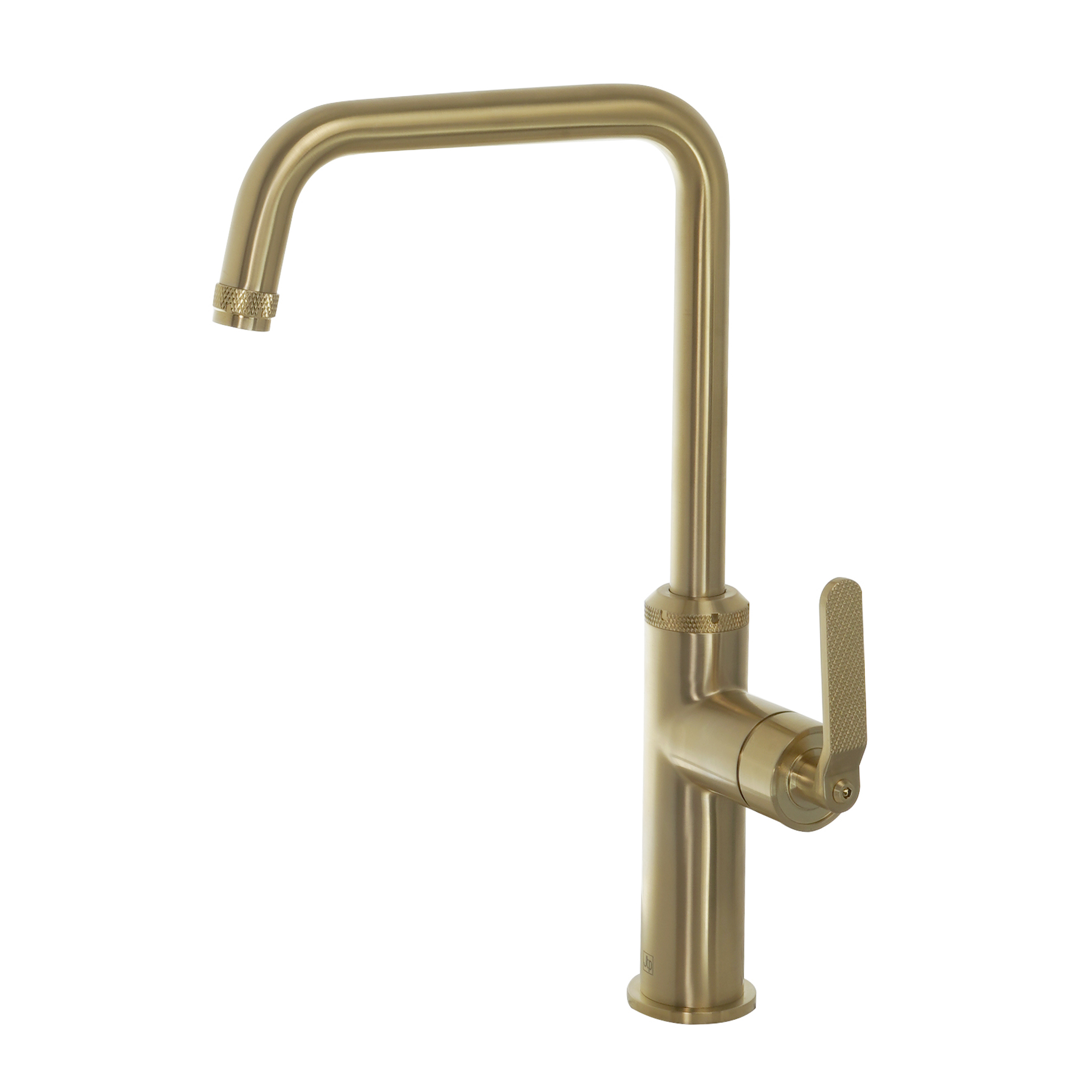 Decor Brushed Brass Single Lever Kitchen Sink Mixer Tap Knurled Handle image 1