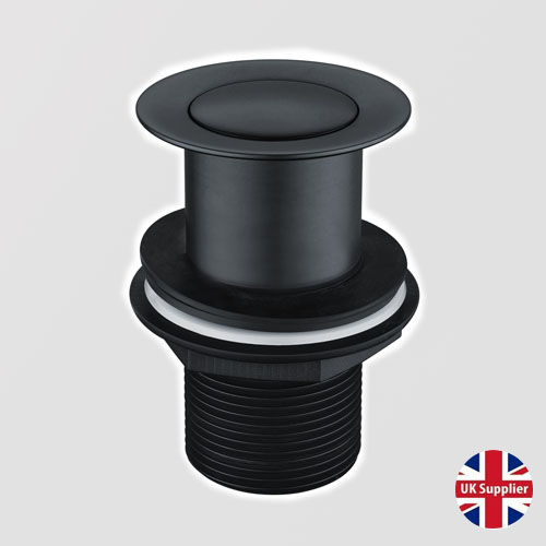 Bottle Trap adjustable including Basin Clicker Waste (UNSLOTTED) Black Modern image 3