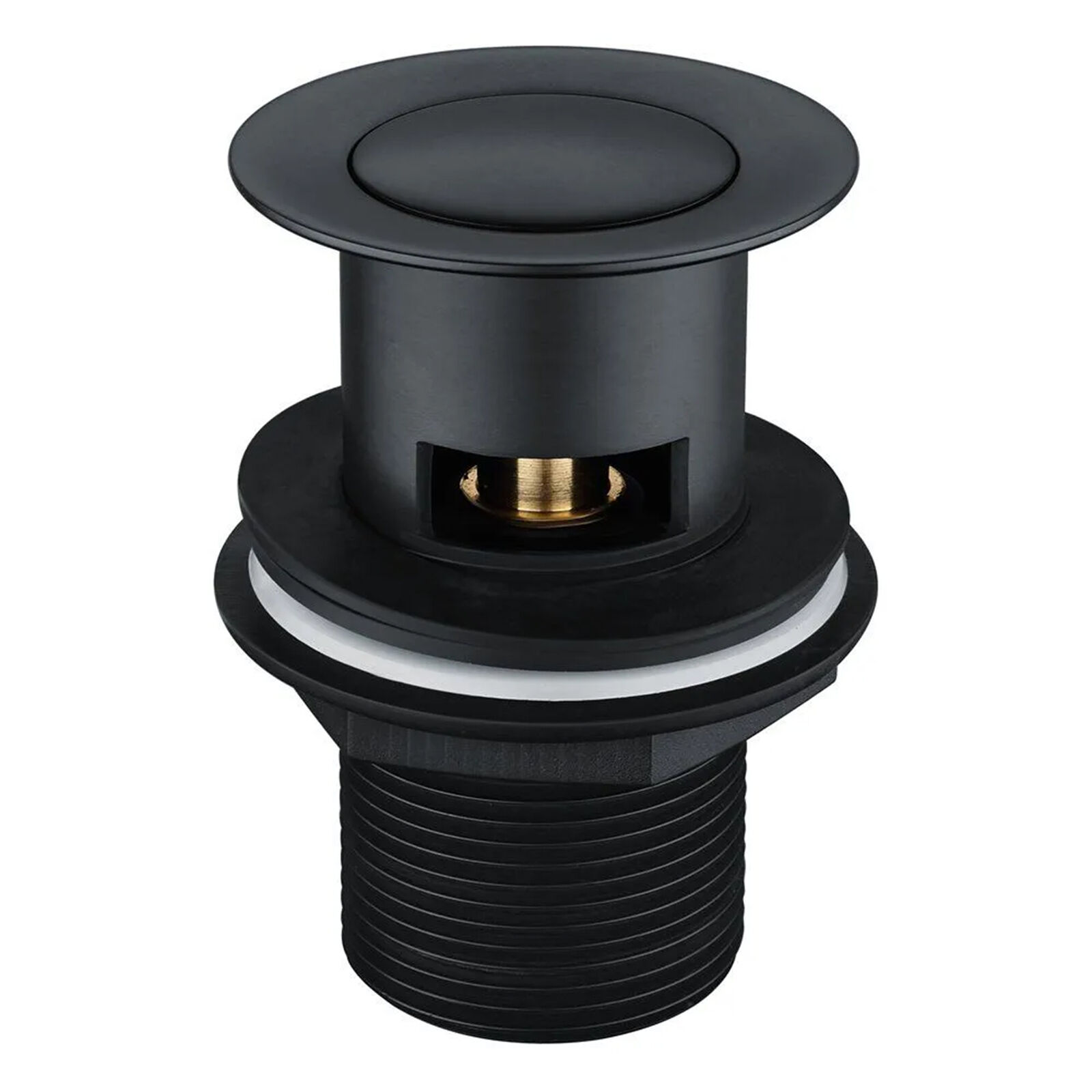 Black Matt Sleek Waterfall Basin Mono Mixer Tap Incl Clicker Slotted Waste image 3