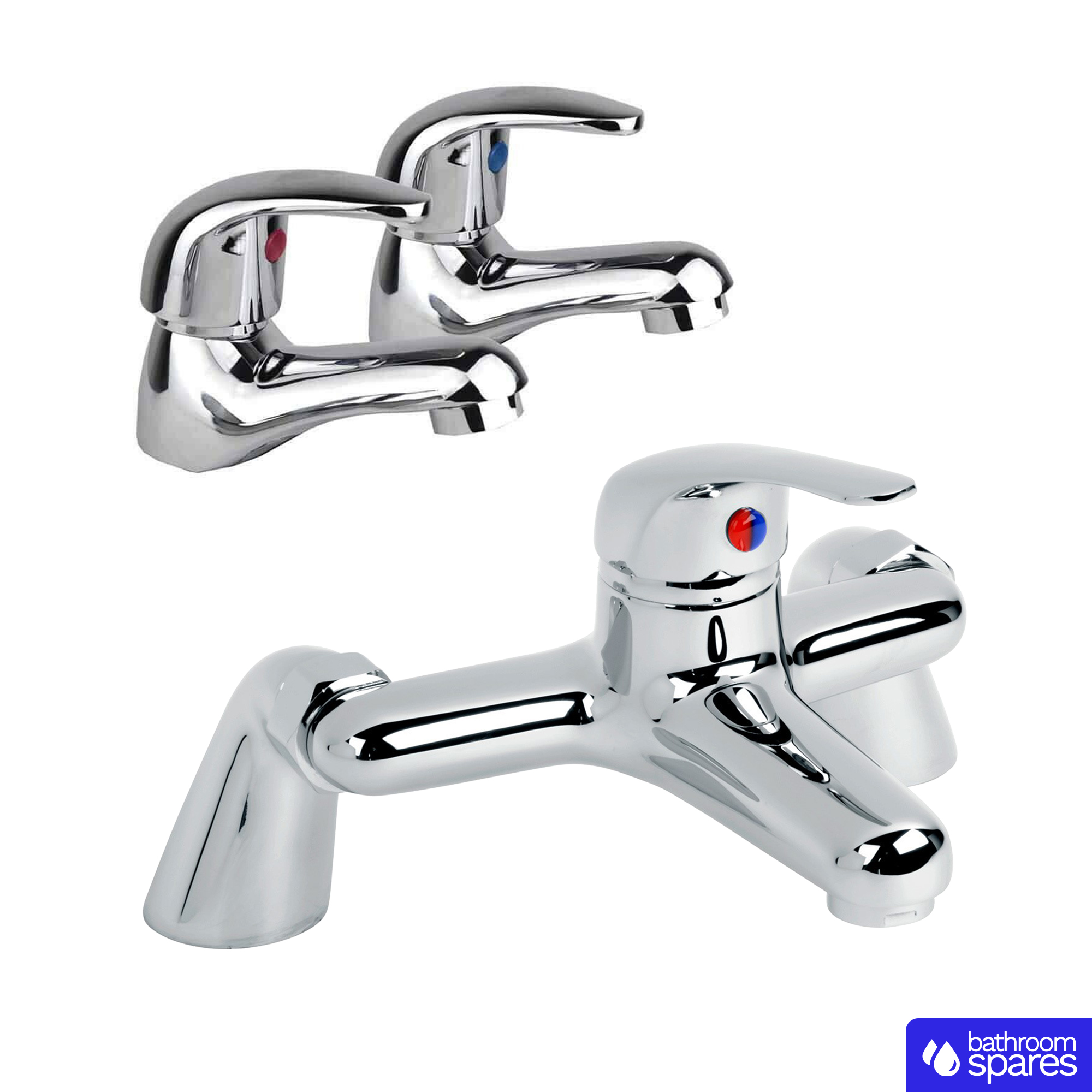 Bathroom Taps Set Modern Mono Basin Sink Mixer Bath Filler Shower Mixer Chrome image 5