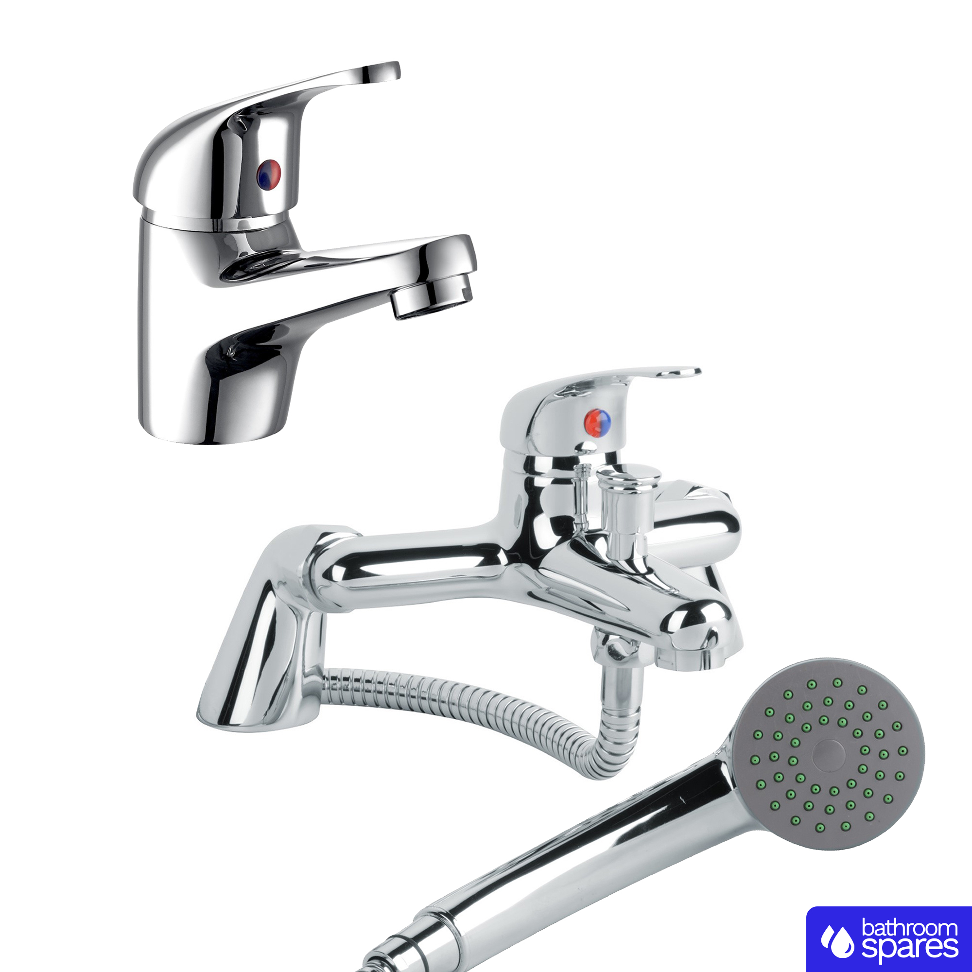 Bathroom Taps Set Modern Mono Basin Sink Mixer Bath Filler Shower Mixer Chrome image 6