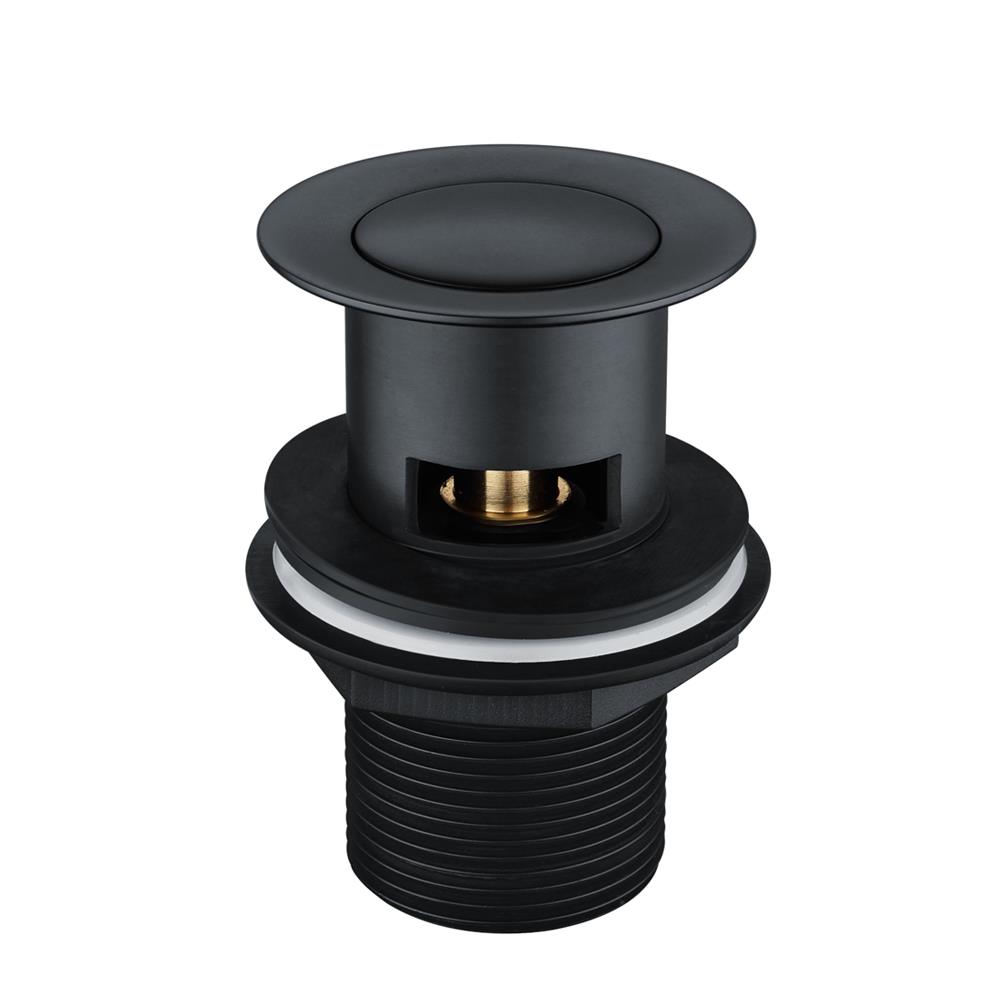Bathroom Basin/Sink Clicker Waste Slotted Standard 32mm Fitting Matt Black image 1
