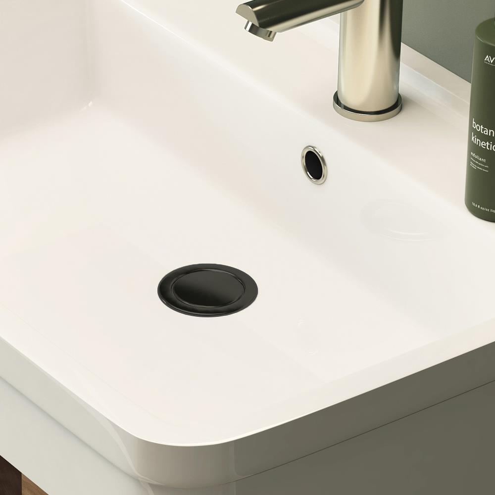 Bathroom Basin/Sink Clicker Waste Slotted Standard 32mm Fitting Matt Black image 3