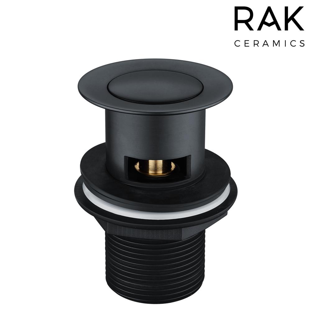 Bathroom Basin/Sink Clicker Waste Slotted Standard 32mm Fitting Matt Black image 2