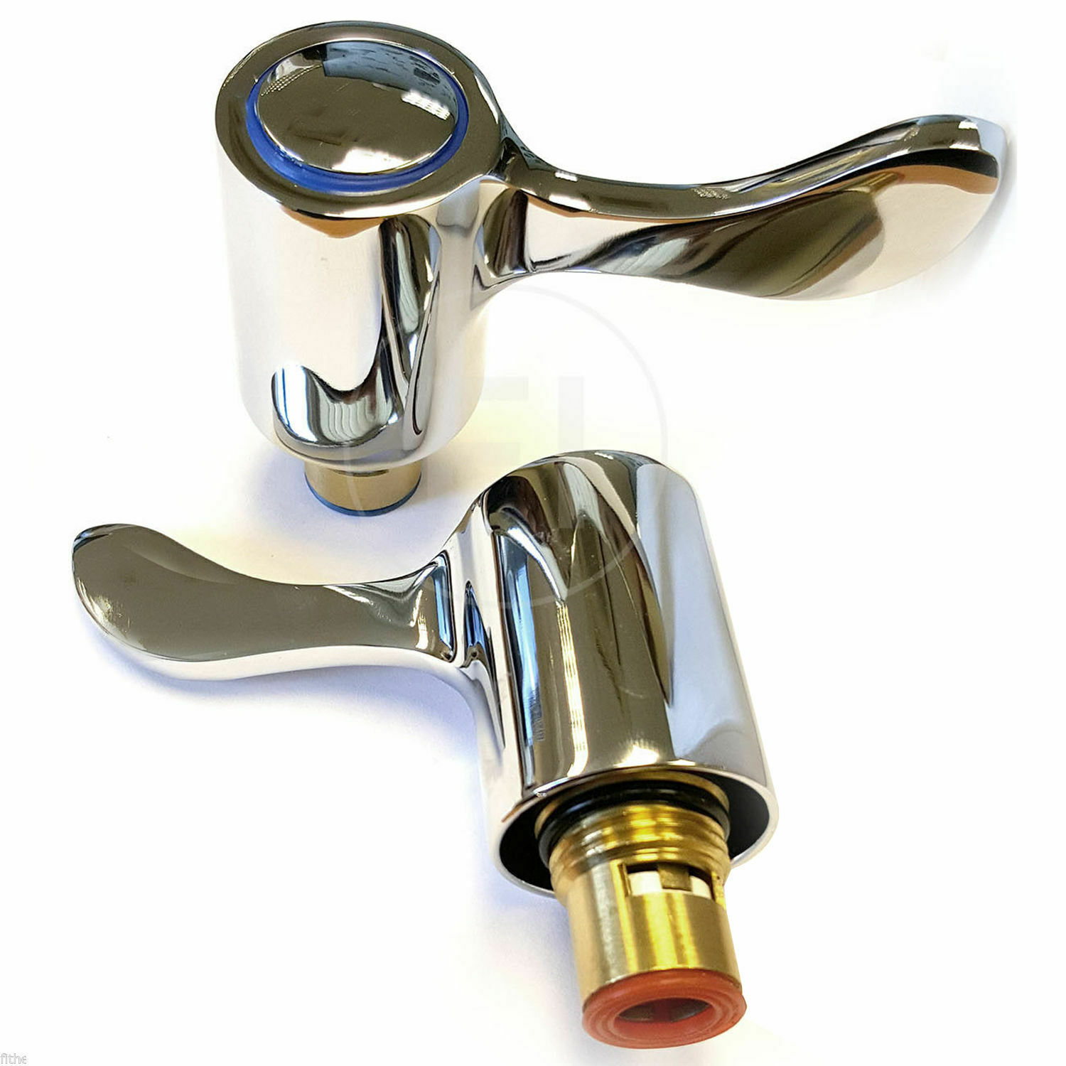 Basin Lever Tap Replacement Heads Handle Conversion Kit - H&C Pair 1/4 Turn TCK3 image 1
