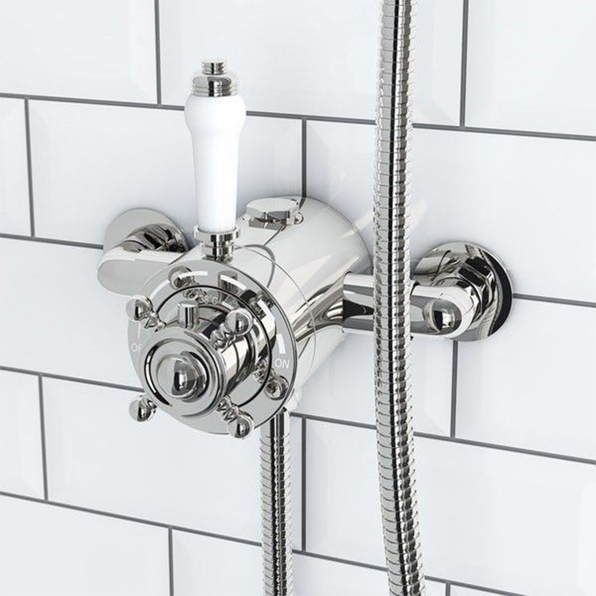 Traditional Thermostatic Shower Valve Adjustable Centres 130 - 150mm image 2