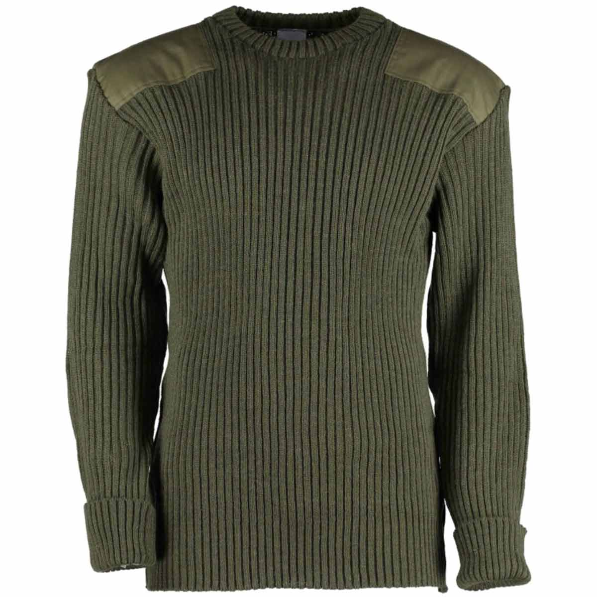 Army Wooly Pully 100% Wool Commando Jumper Sweater Shoulder Elbow ...