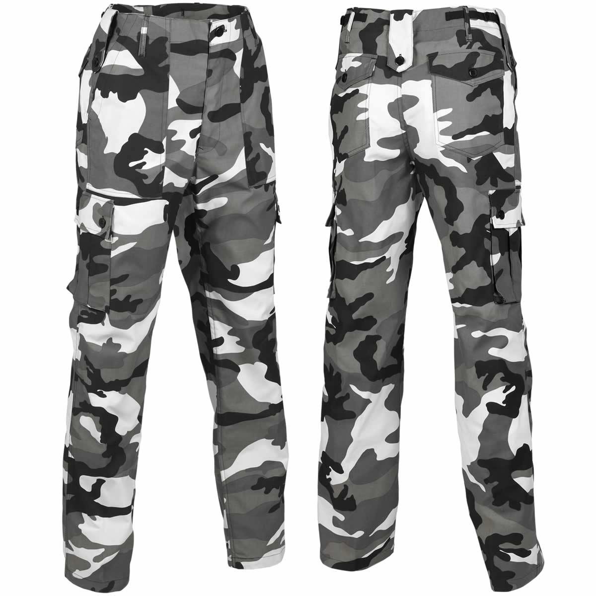 Mens US Army M65 Style Combat Trousers Military BDU Camouflage Cargo ...
