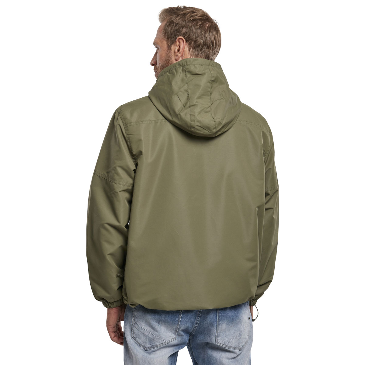 Brandit Windbreaker Windproof Water Resistant Fleece Lined Hooded Anorak Jacket - Picture 8 of 17