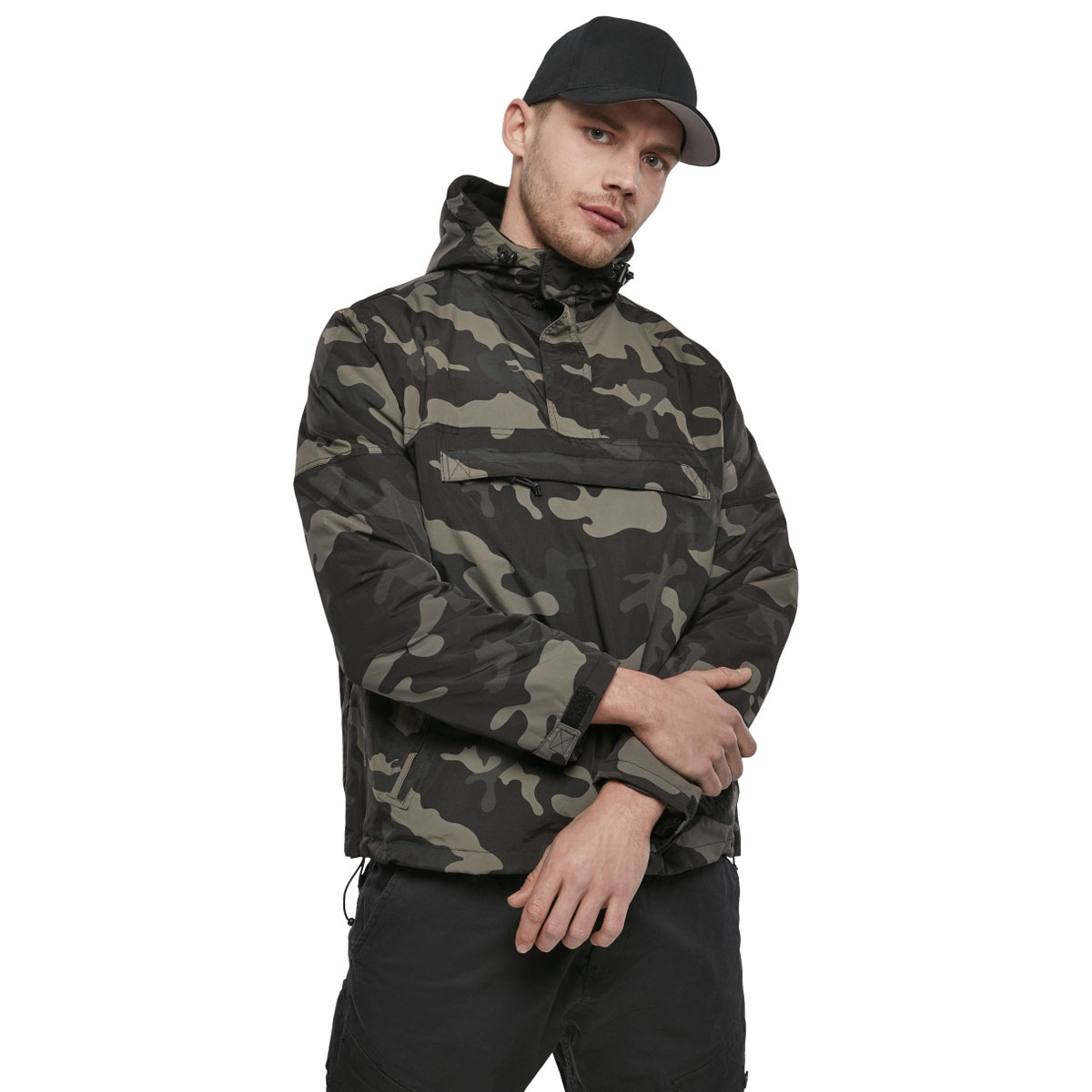 Brandit Windbreaker Windproof Water Resistant Fleece Lined Hooded Anorak Jacket - Picture 11 of 17