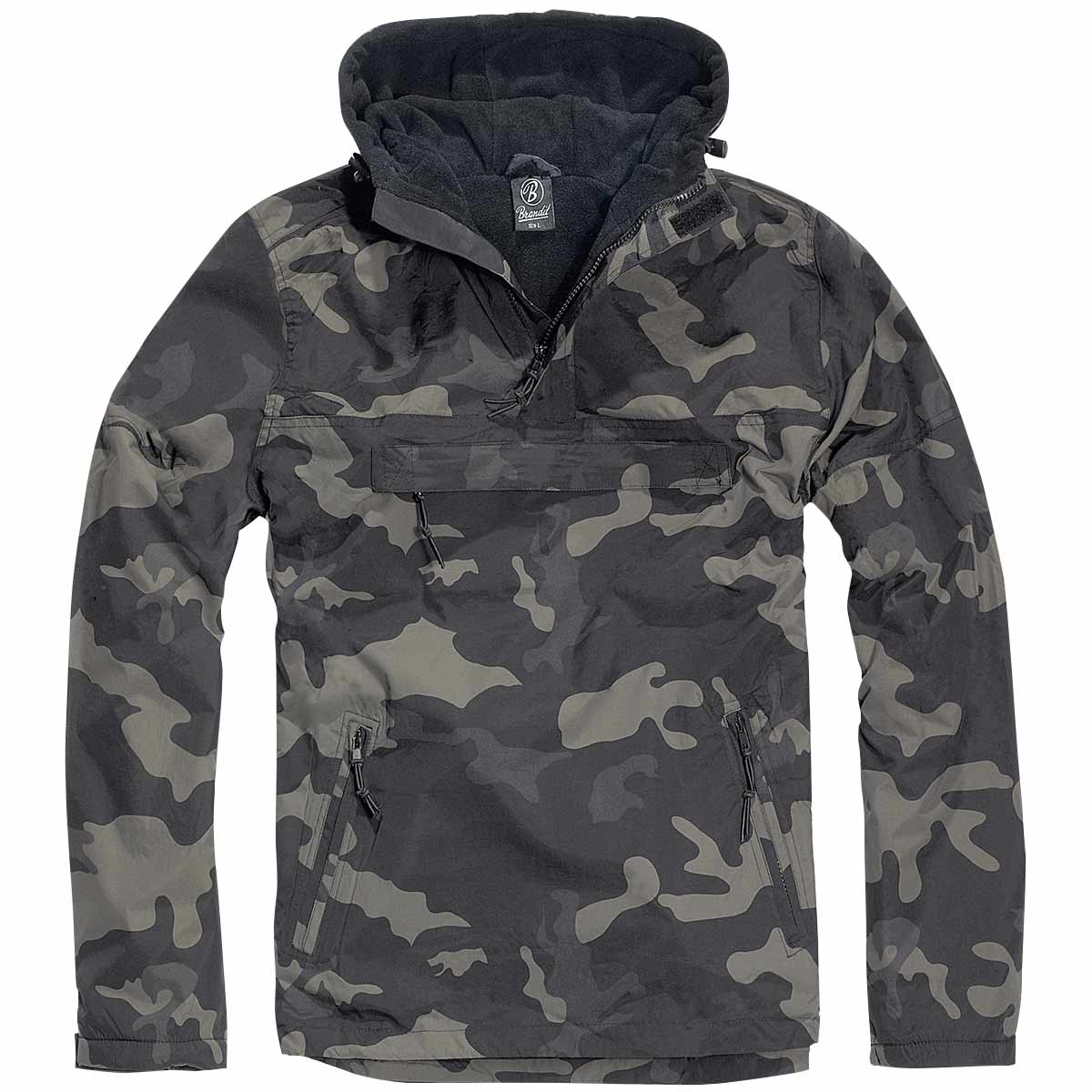 Brandit Windbreaker Windproof Water Resistant Fleece Lined Hooded Anorak Jacket - Picture 10 of 17