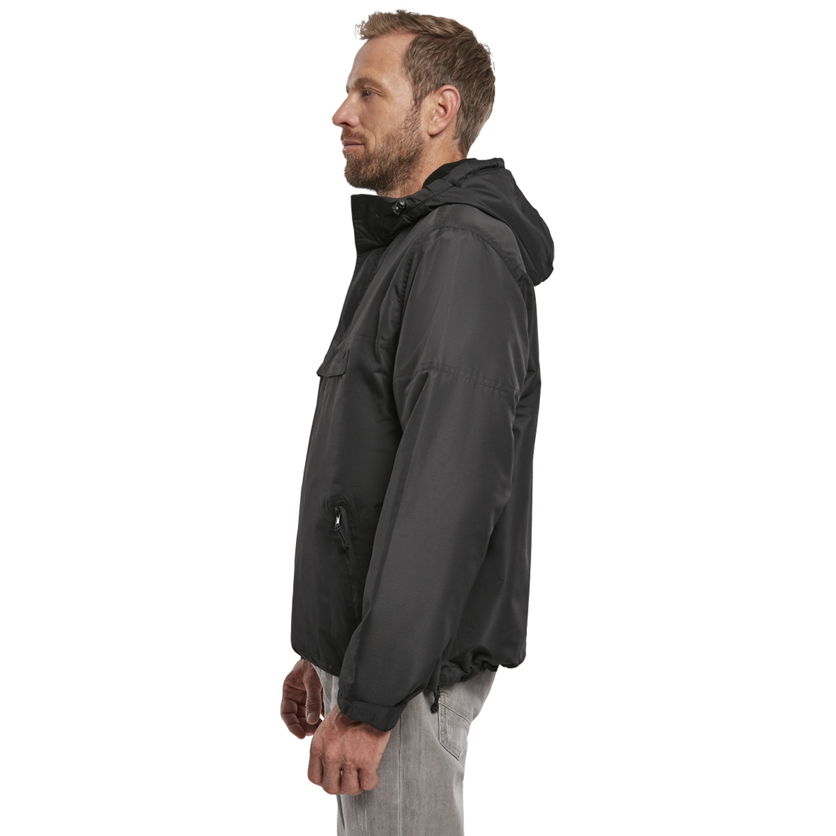 Brandit Windbreaker Windproof Water Resistant Fleece Lined Hooded Anorak Jacket - Picture 5 of 17