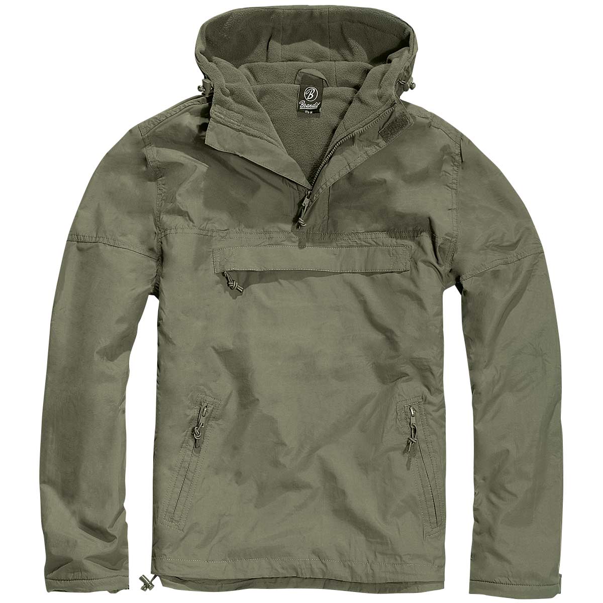 Brandit Windbreaker Windproof Water Resistant Fleece Lined Hooded Anorak Jacket - Picture 6 of 17