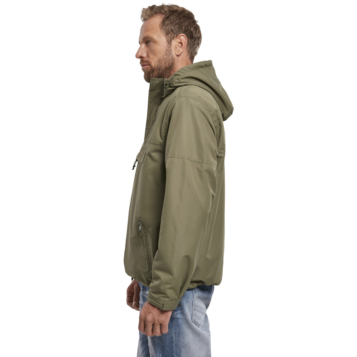 Brandit Windbreaker Windproof Water Resistant Fleece Lined Hooded Anorak Jacket - Picture 9 of 17