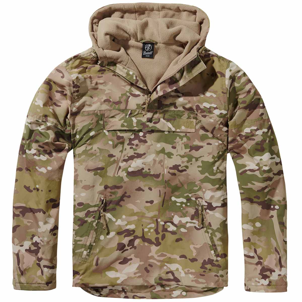 Brandit Windbreaker Windproof Water Resistant Fleece Lined Hooded Anorak Jacket - Picture 14 of 17