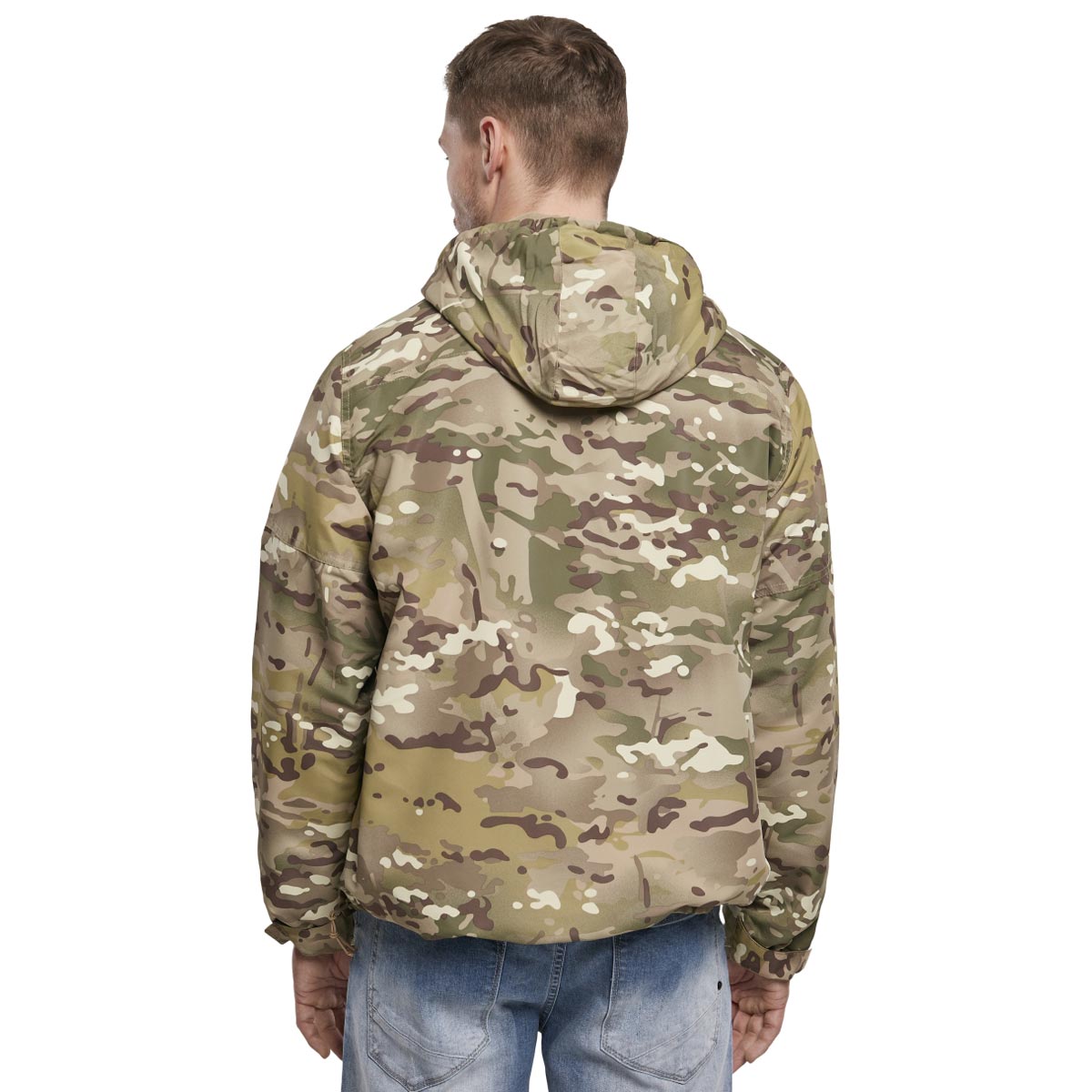 Brandit Windbreaker Windproof Water Resistant Fleece Lined Hooded Anorak Jacket - Picture 16 of 17
