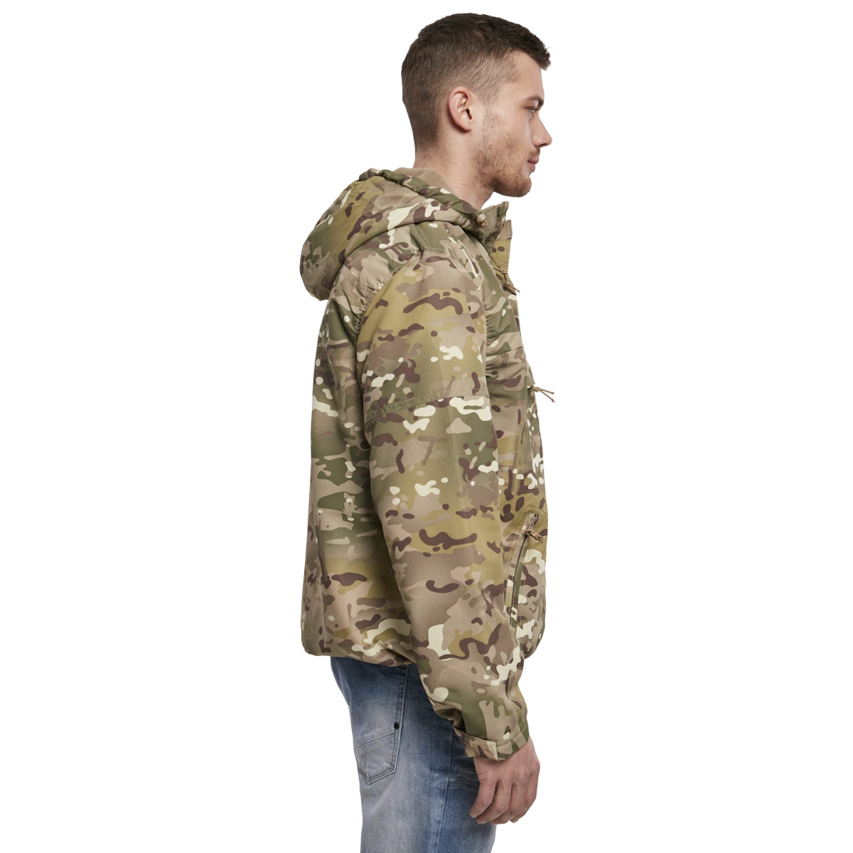 Brandit Windbreaker Windproof Water Resistant Fleece Lined Hooded Anorak Jacket - Picture 17 of 17