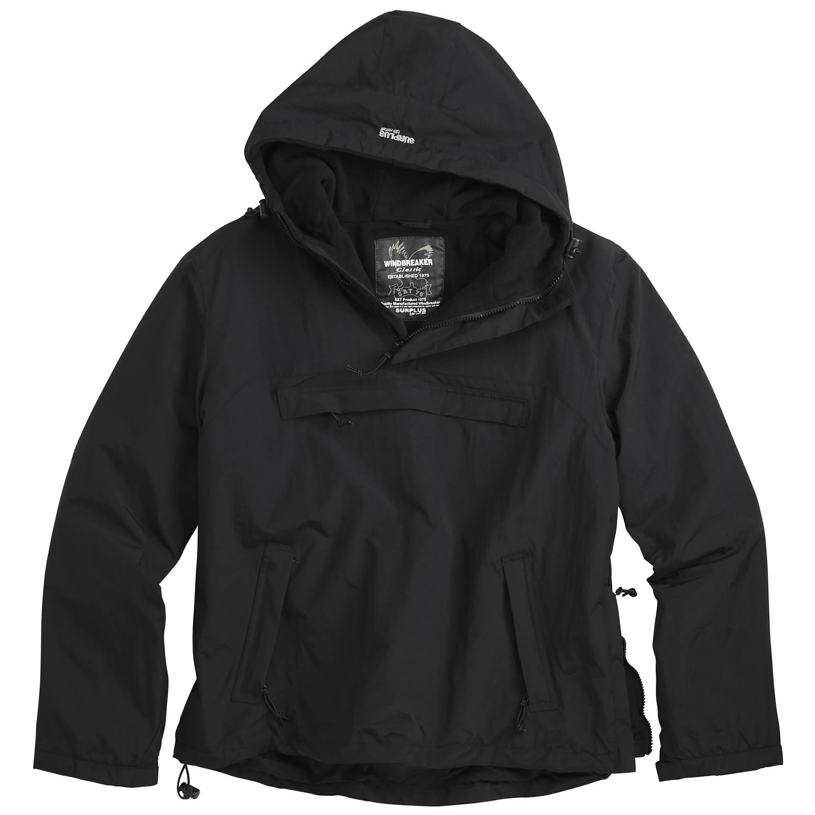 Surplus Windbreaker Mens Windproof Water Resistant Fleece Lined Hooded