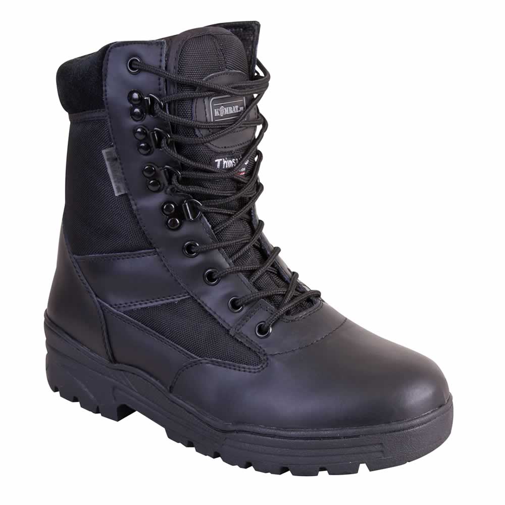 Black Army Military Combat Patrol Boots - Half Leather Tactical ...