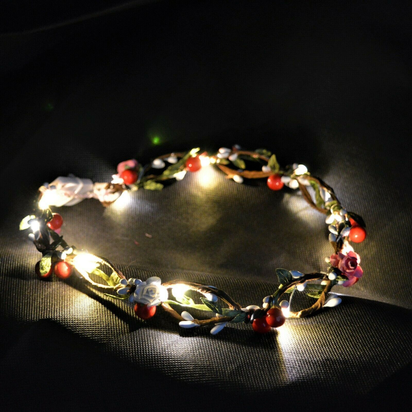 LED Flower Crown with Berry Detail - Picture 4 of 5
