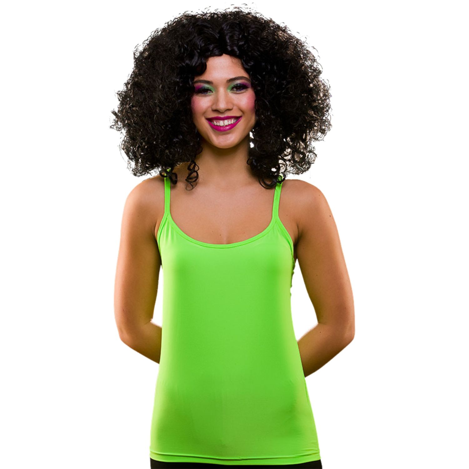 Neon Vest Top - UV Bright Colour Fancy Dress Womens Top Pink Green Orange Yellow