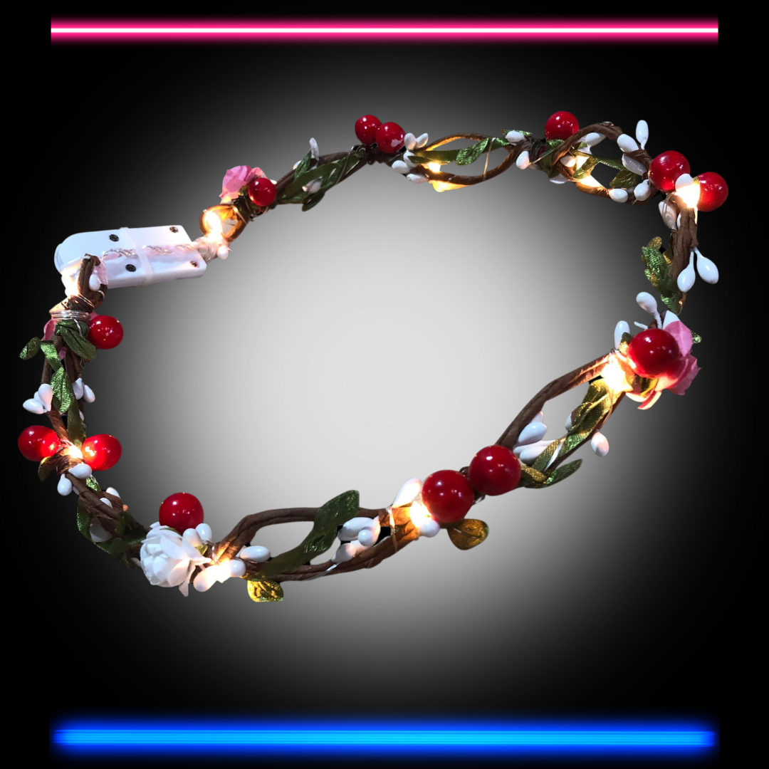 LED Flower Crown with Berry Detail - Picture 3 of 5