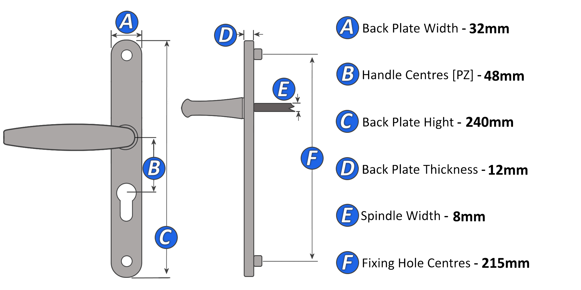 UPVC Door Handle 48PZ Sprung Double Glazing Pair Set Patio PVC eBay
