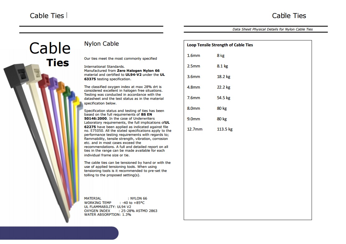 100 x Cable Ties Black & Natural Cable Tie Wraps / Zip Ties - Various