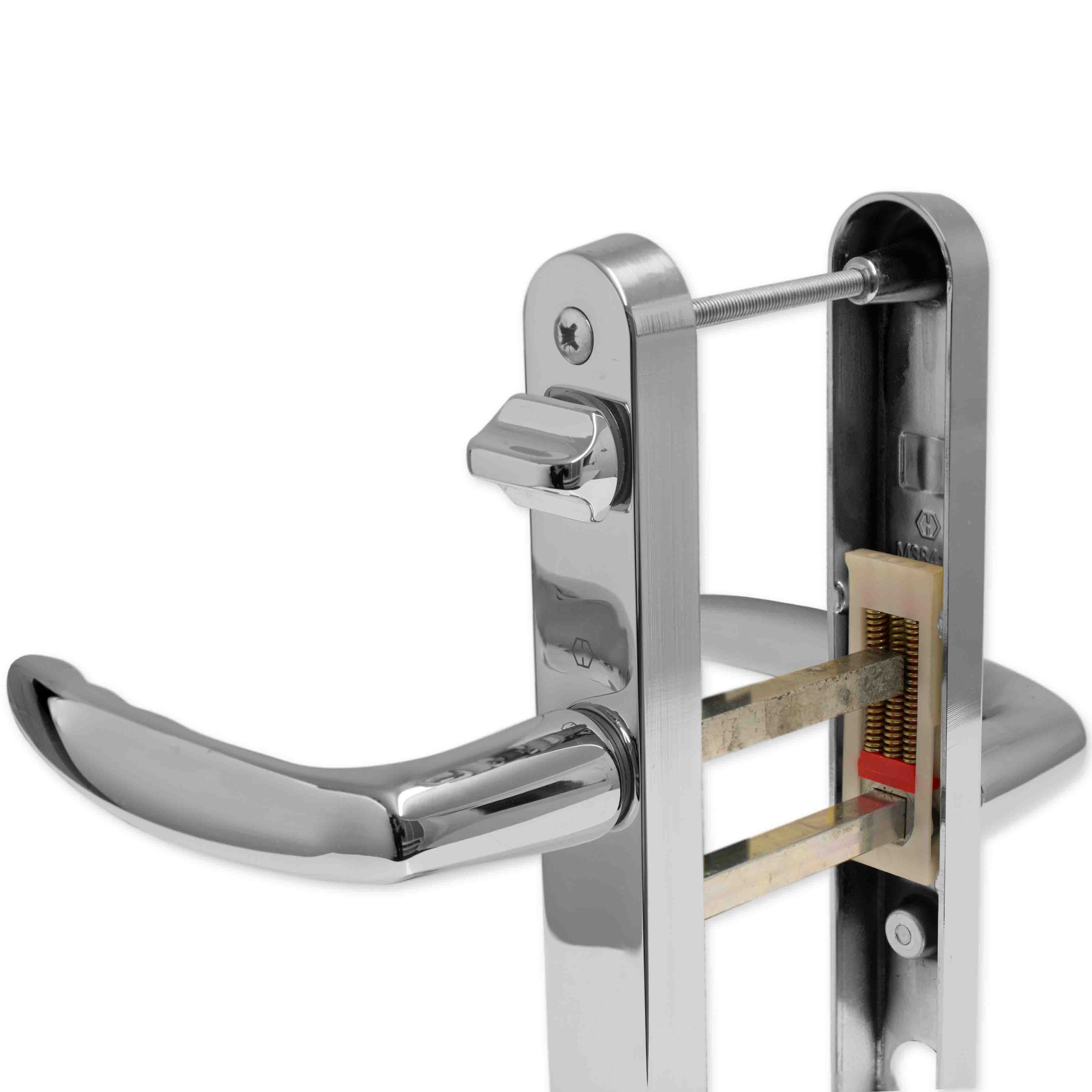 UPVC Door Handle Hoppe Sprung 92mm / 62mm Offset PZ With Snib Lever